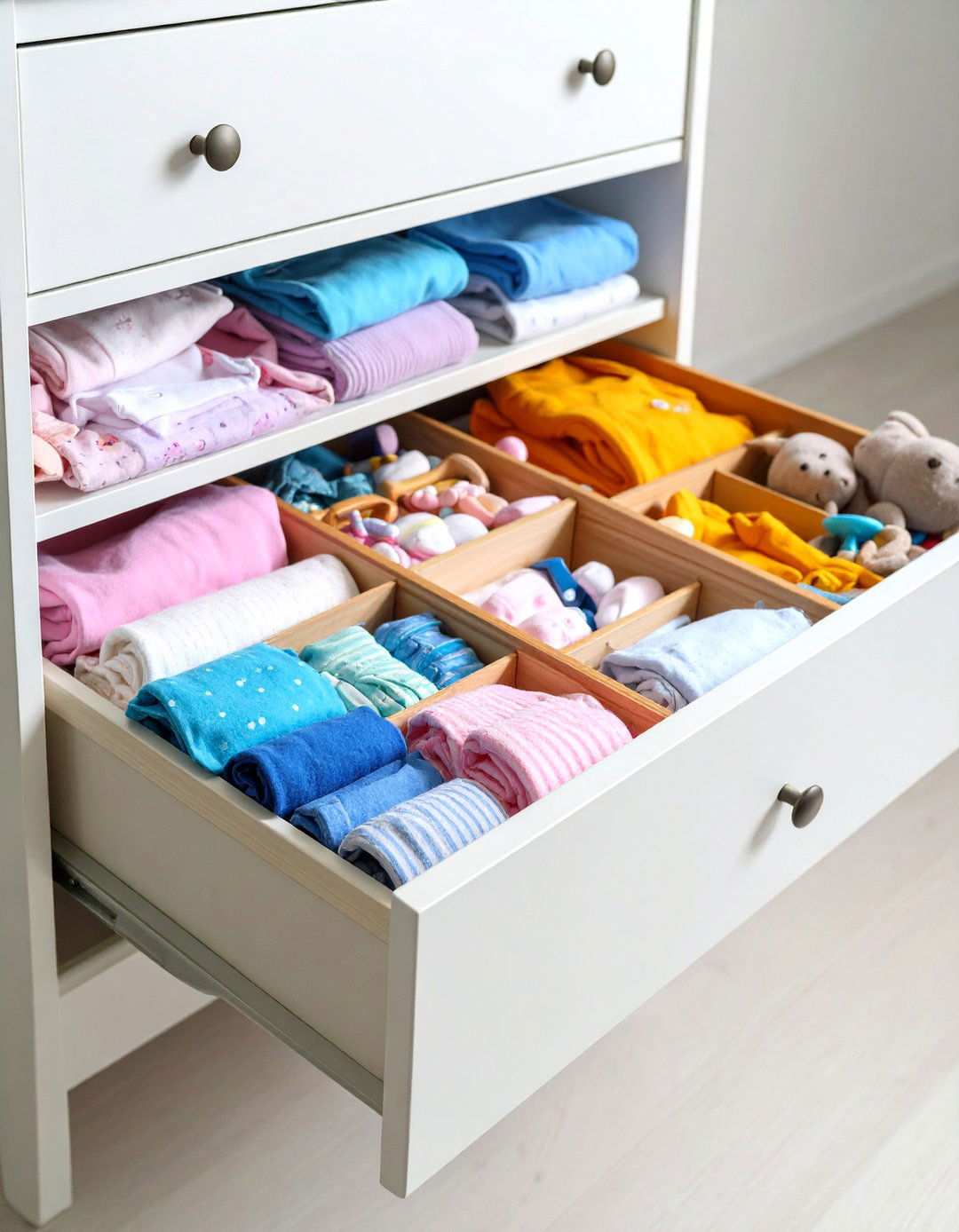 Drawer Divider Organization - 24 Nursery Storage Ideas