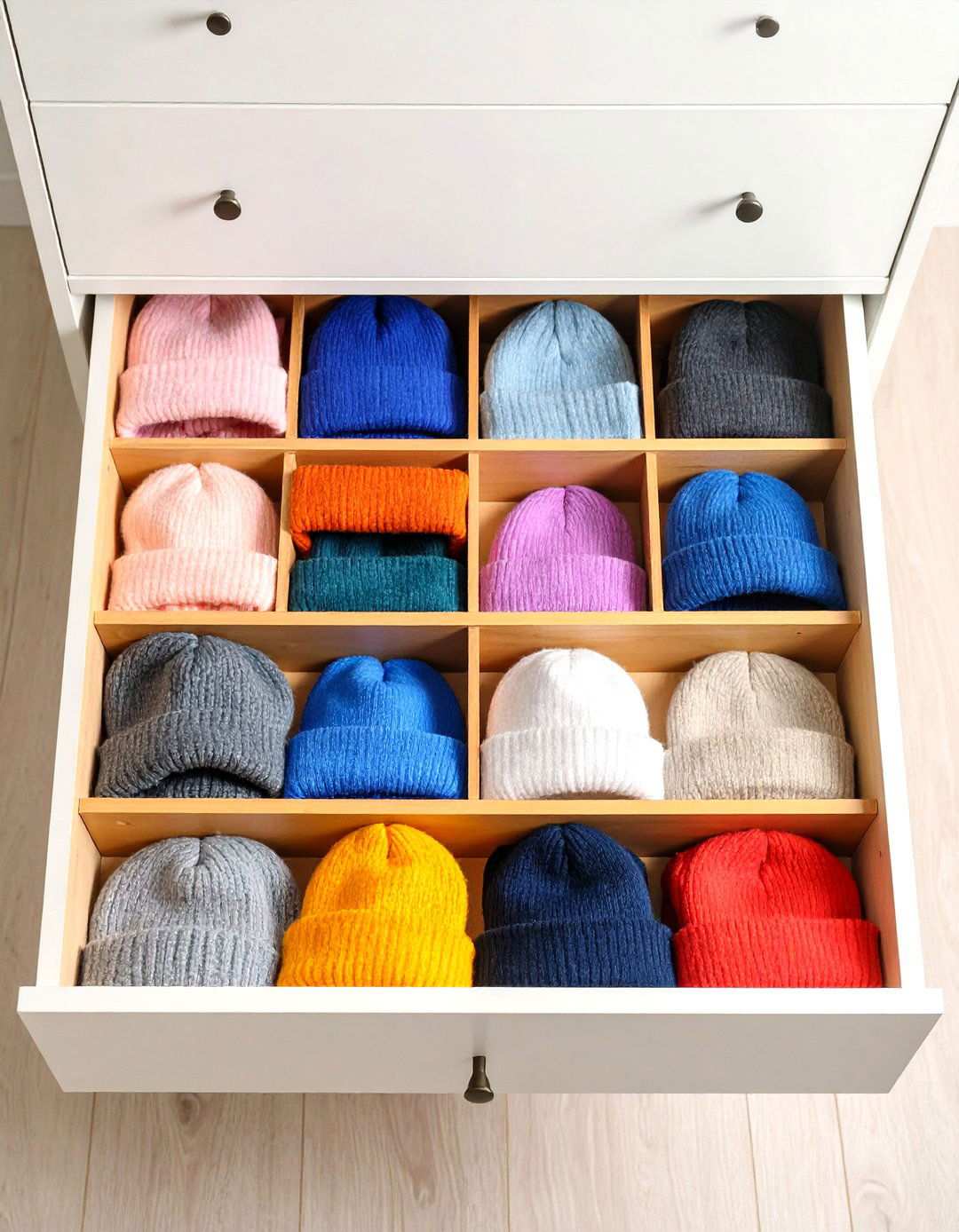 Drawer Filing System for Beanies - 24 Hat Storage Ideas