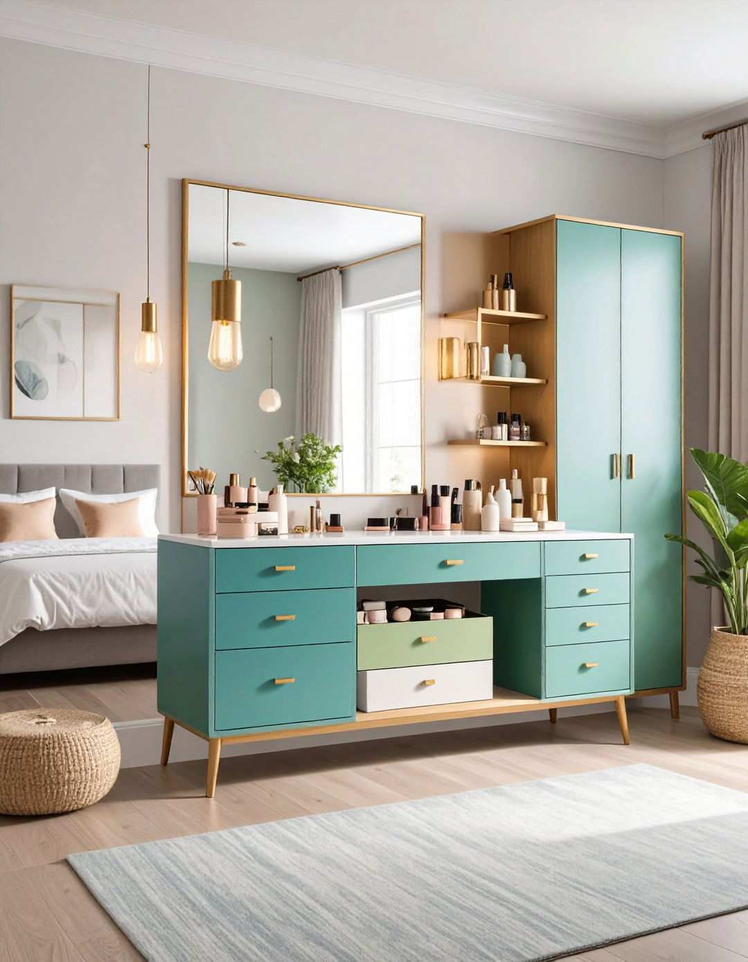 Drawer Heavy Storage Vanity Organization - 24 Makeup Vanity Ideas