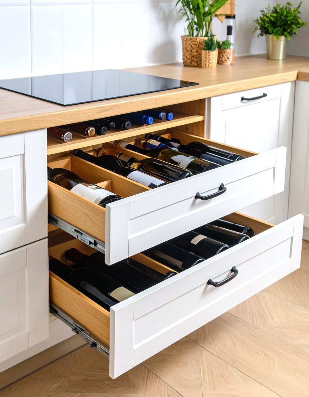 Drawer Pull Out System - 24 Water Bottle Storage Ideas
