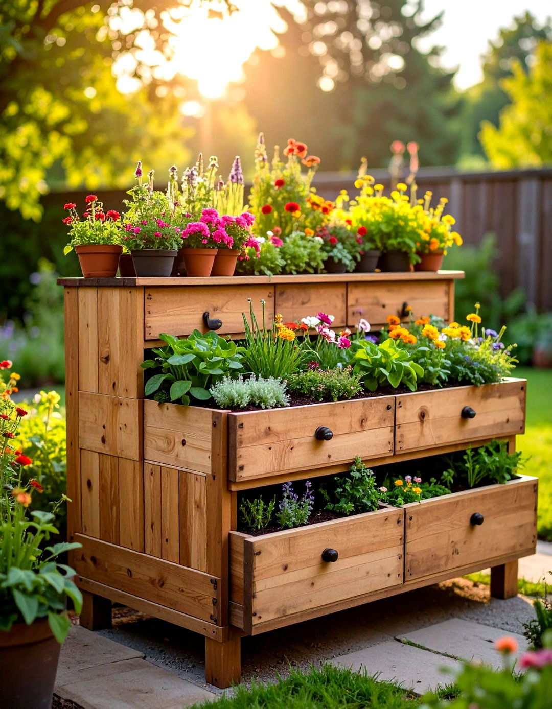 Dresser Drawer Planters - 24 Inexpensive Raised Garden Bed Ideas
