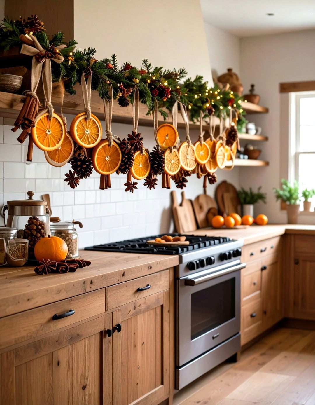 Dried Citrus and Spice Garland - 24 Mantel Garland Ideas