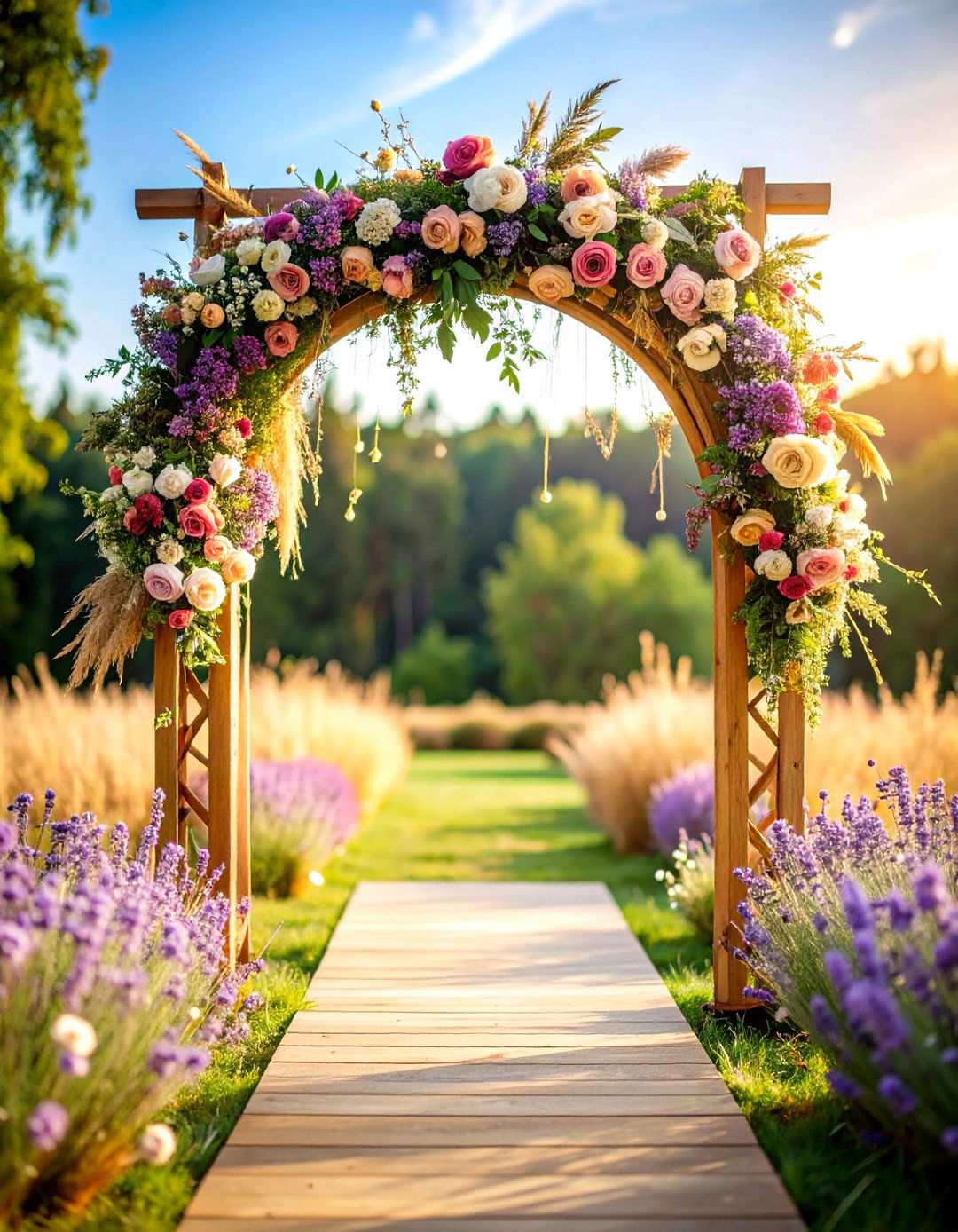 Dried Flower Wedding Arch - 24 Wedding Arch Ideas