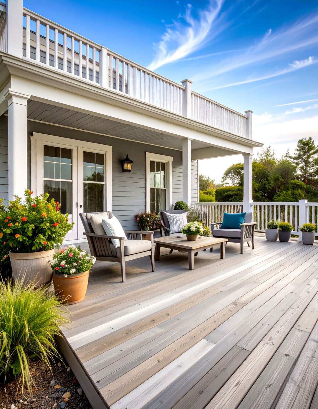 Driftwood Gray and White Coastal Breeze - 24 Two Tone Deck Color Schemes
