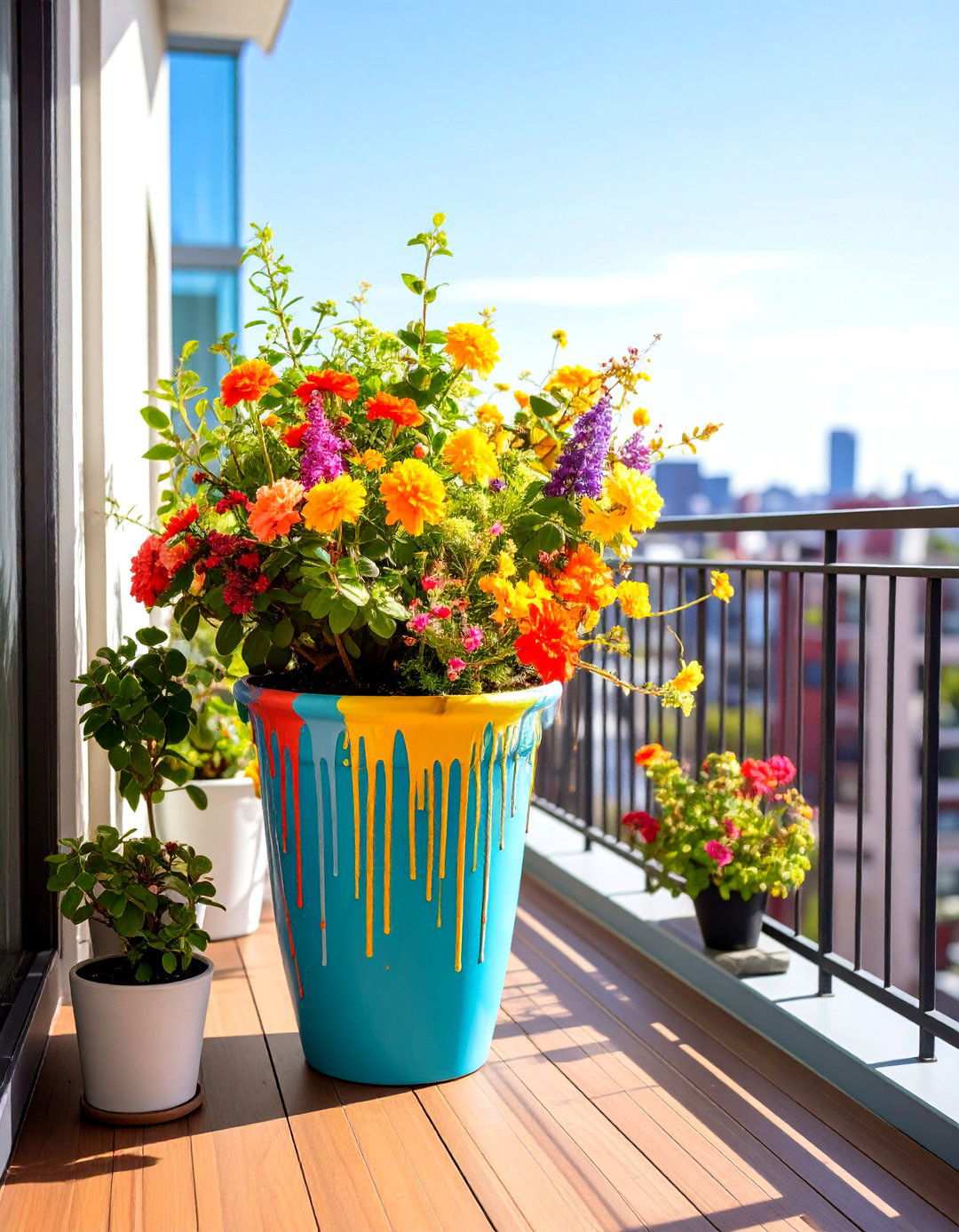 Drip Paint Modern Art Pots - 24 Painted Pot Ideas