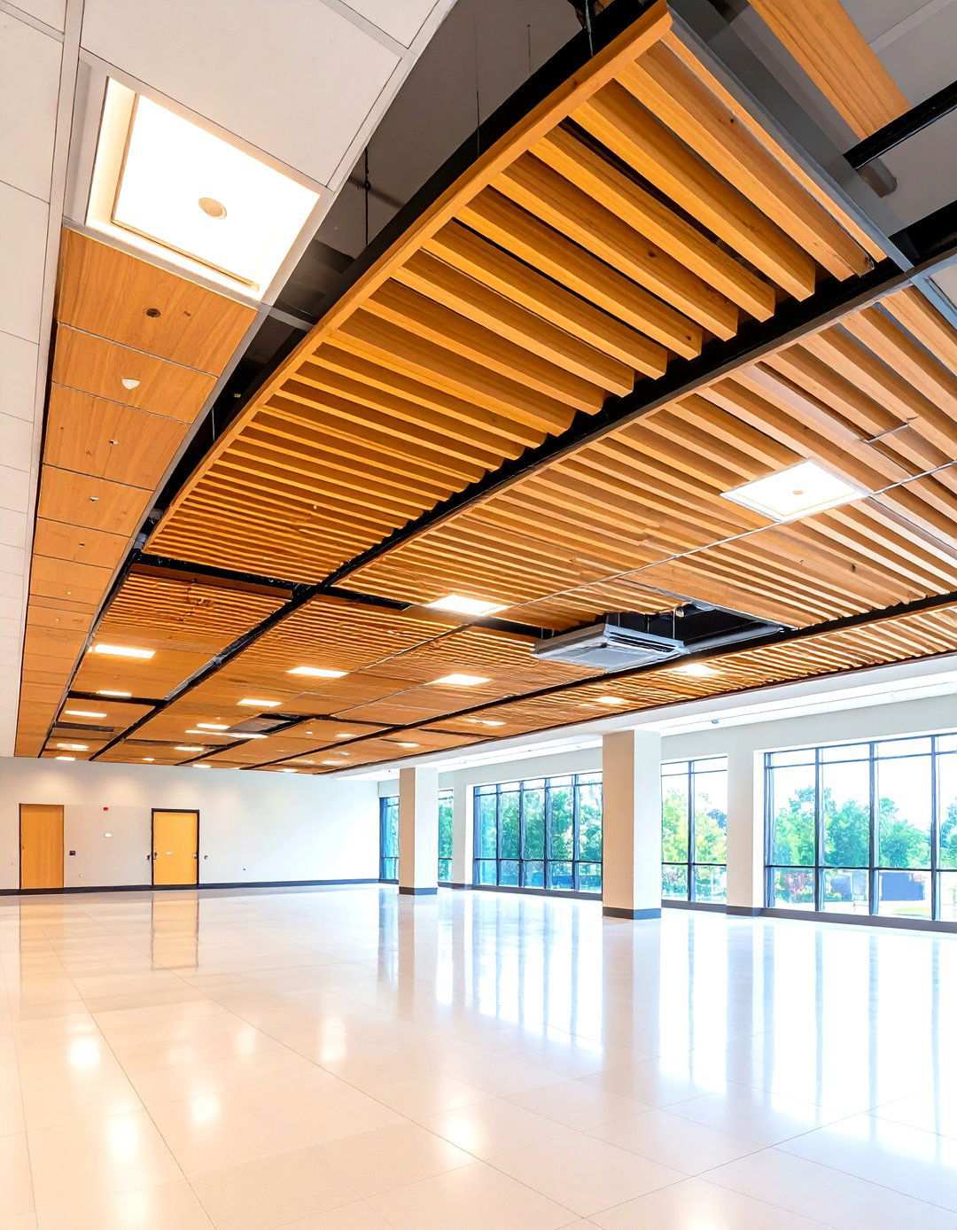 Drop Ceiling Grid Integration Systems - 24 Wood Slat Ceiling Ideas
