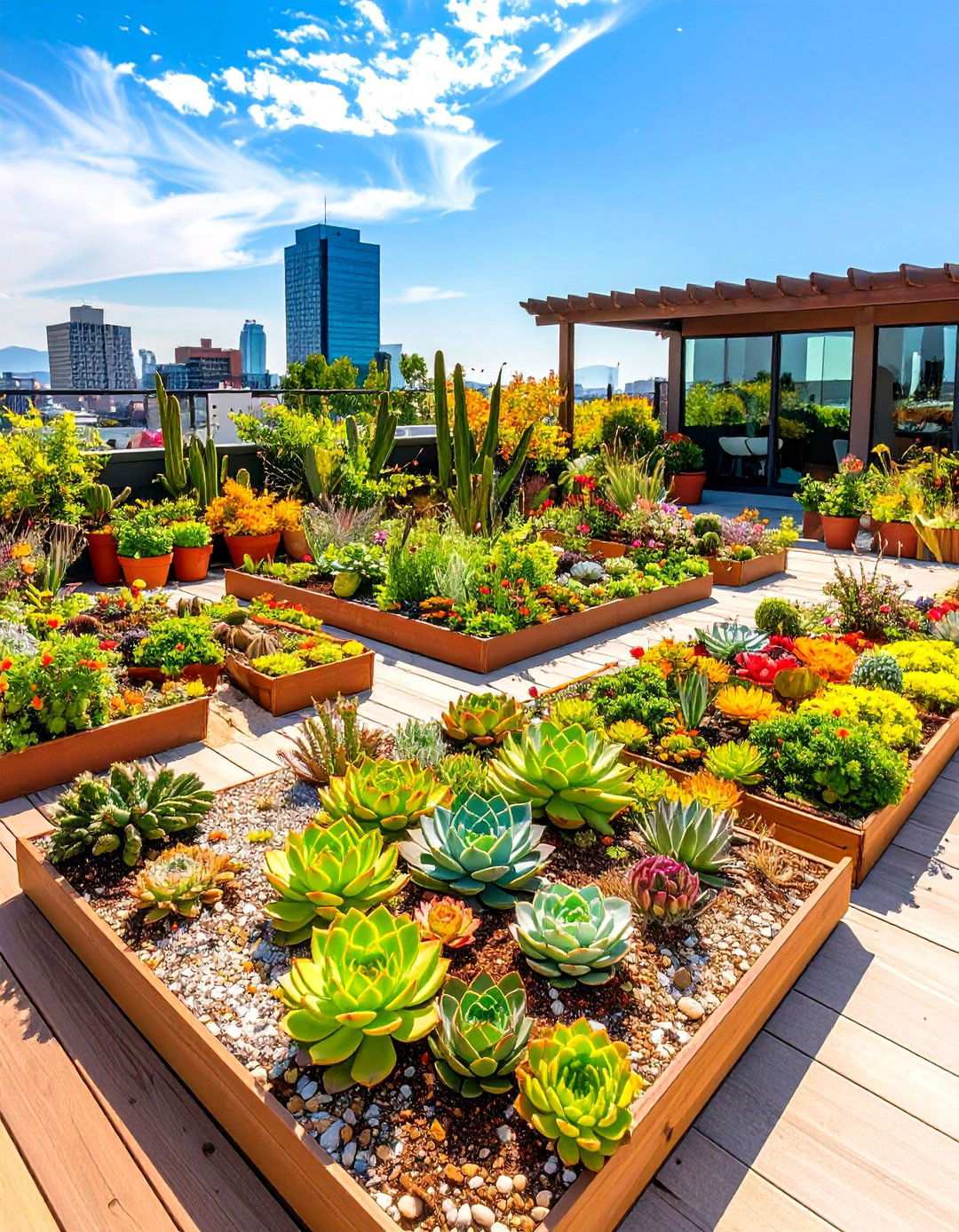 Drought Tolerant Succulent Displays - 24 Rooftop Garden Ideas