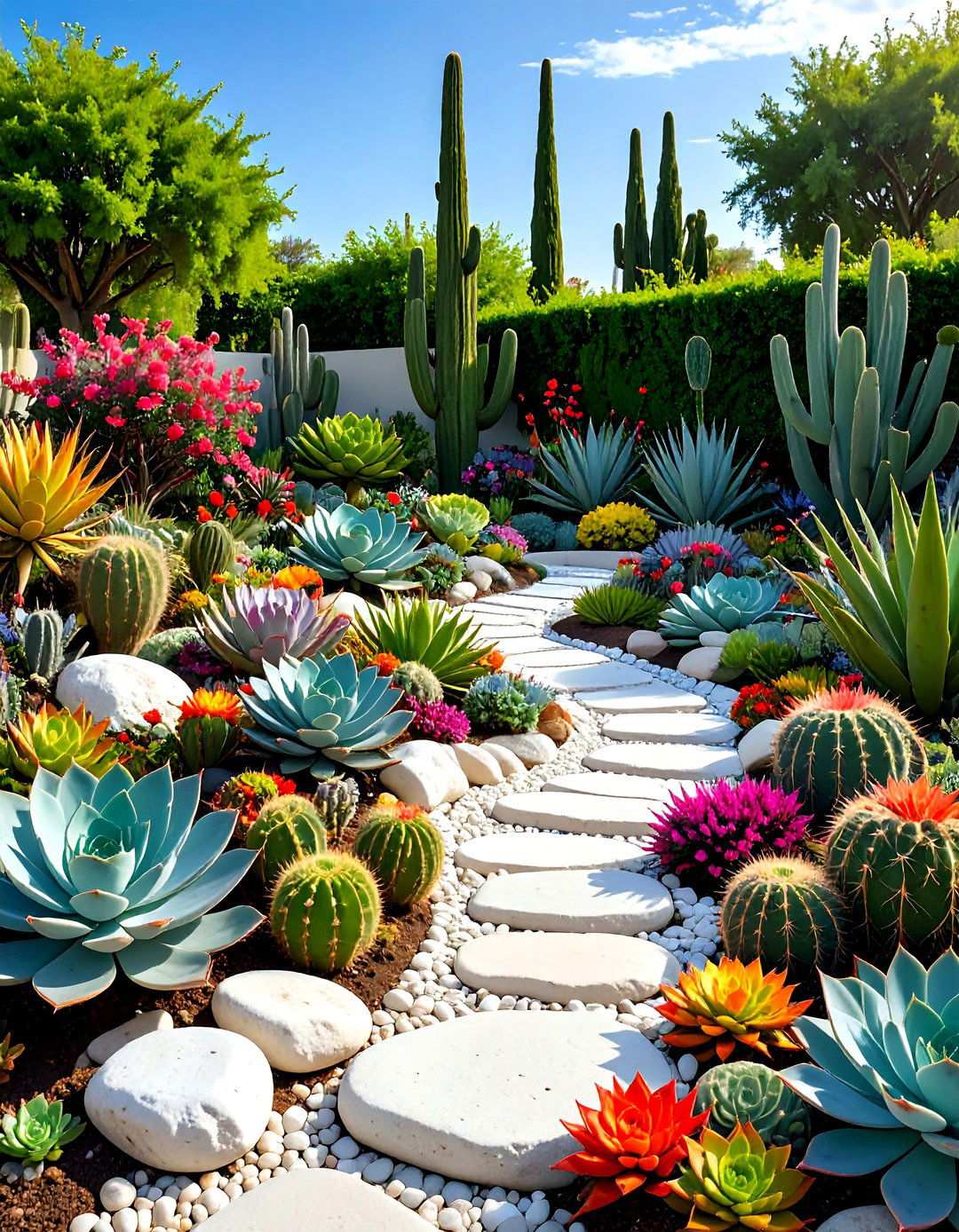 Drought Tolerant Succulent Gardens - 24 White Rock Landscaping Ideas