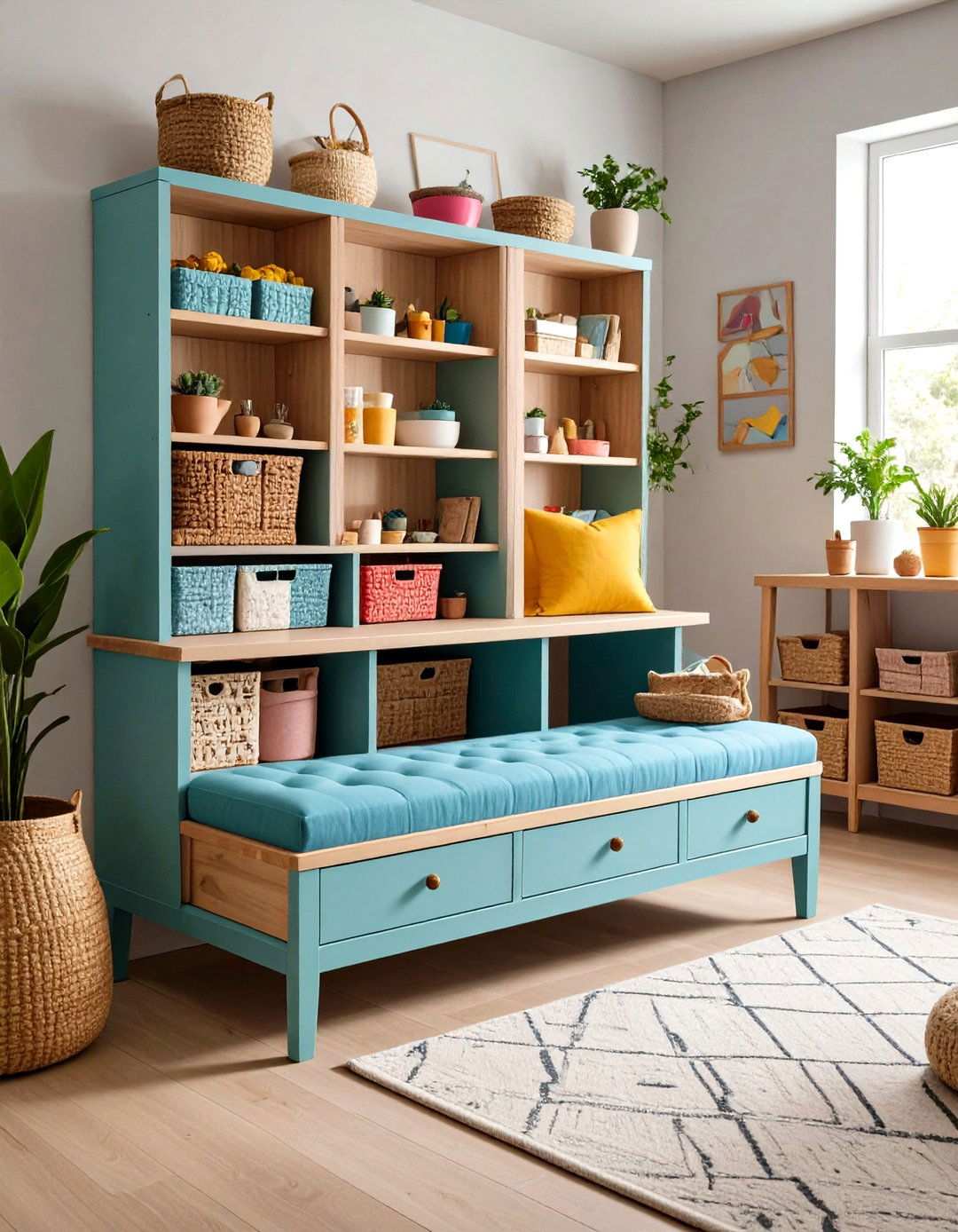 Dual Purpose Storage Bench - 24 Small Craft Room Ideas
