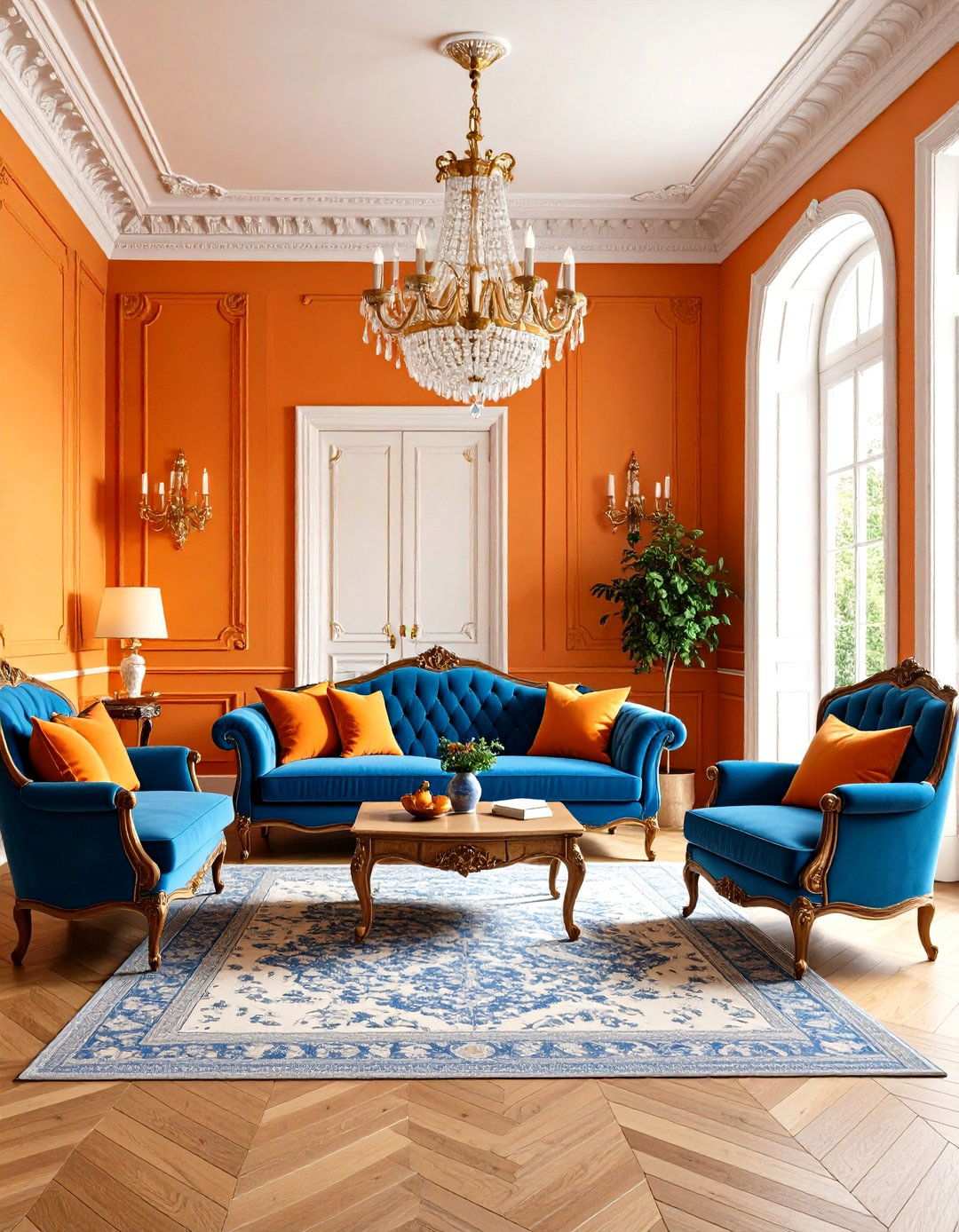 Dutch Royal Orange Living Room - 24 Royal Living Room Design Ideas