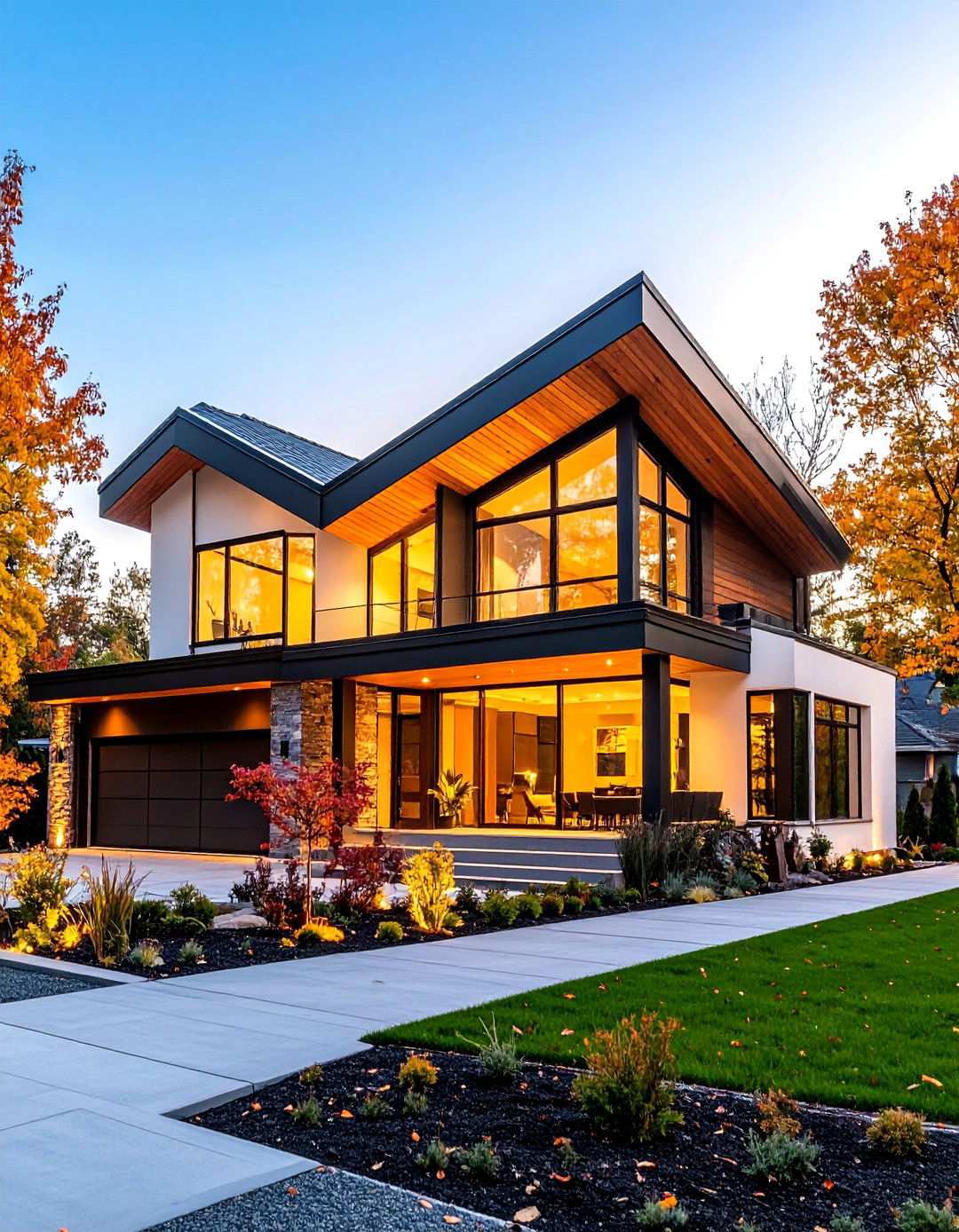 Dynamic Angled Roof Lines - 24 Scandinavian House Exterior Ideas