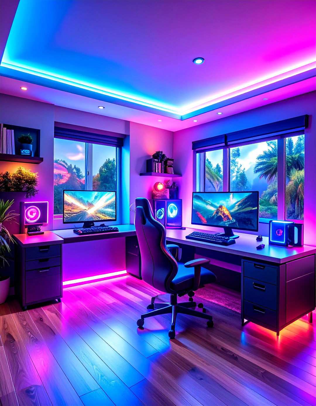 Dynamic Gaming Lighting Design - 24 Small Game Room Ideas