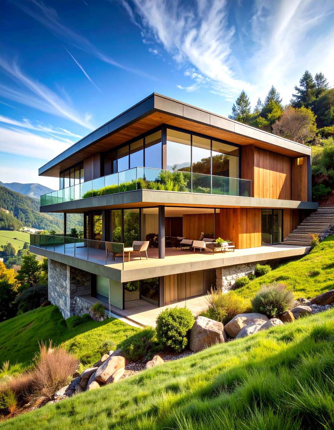 Earth Bermed Hillside Integration - 24 Houses With Green Roofs