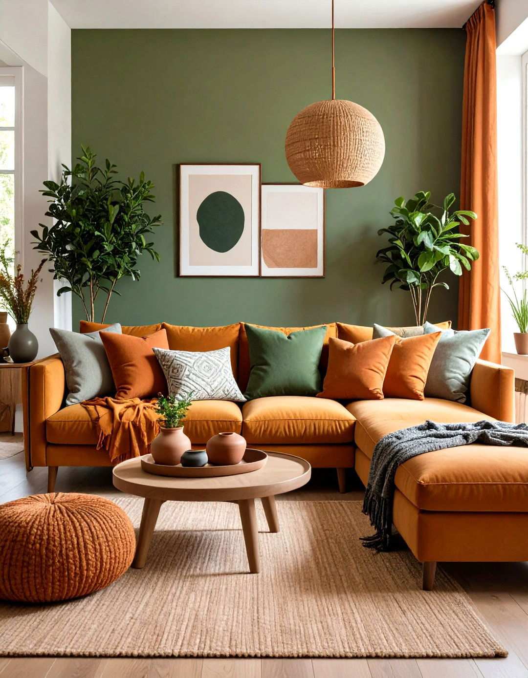 Earthy Accent Colors - 24 Japandi Living Room Ideas