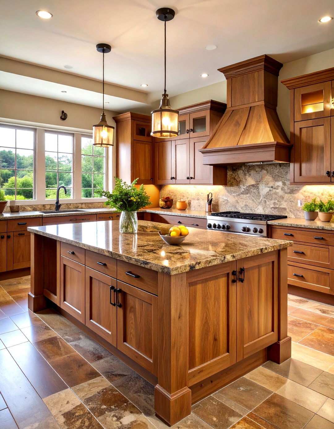 Earthy Brown Granite Selections - 24 what color countertops go with oak cabinets