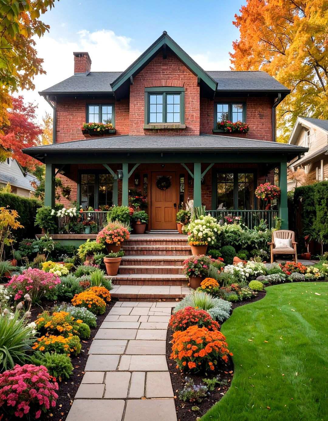 Eclectic Bohemian Sage Green Expression - 24 Sage Green Painted Brick House Ideas