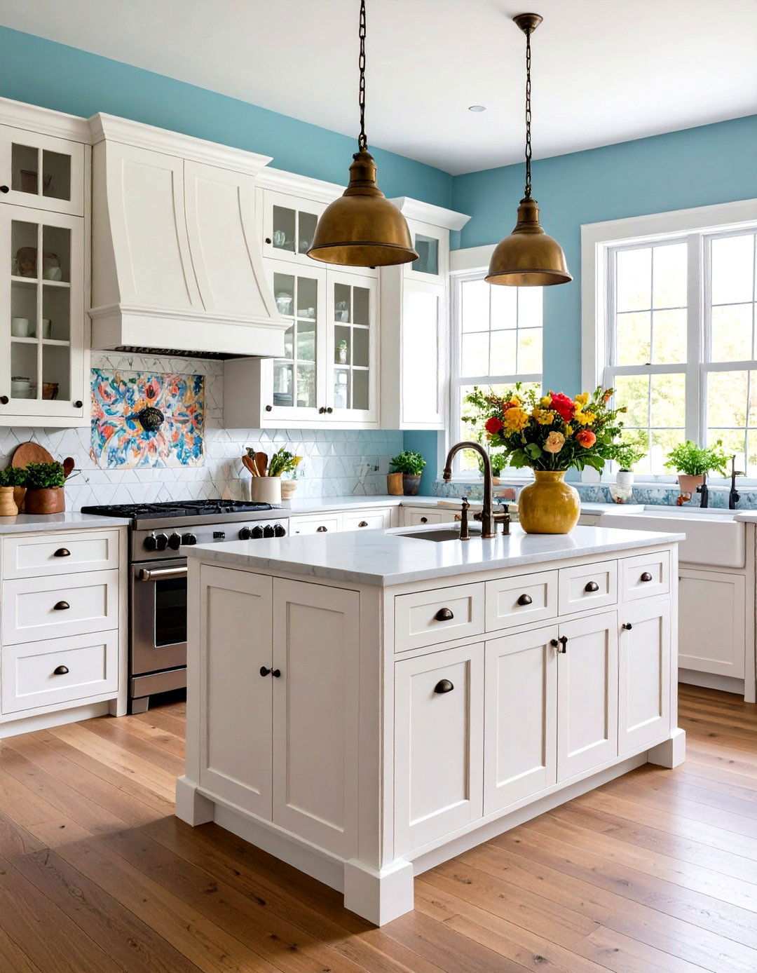Eclectic Kitchen with Mixed Black Hardware Styles - 24 White Kitchen Cabinets With Black Hardware