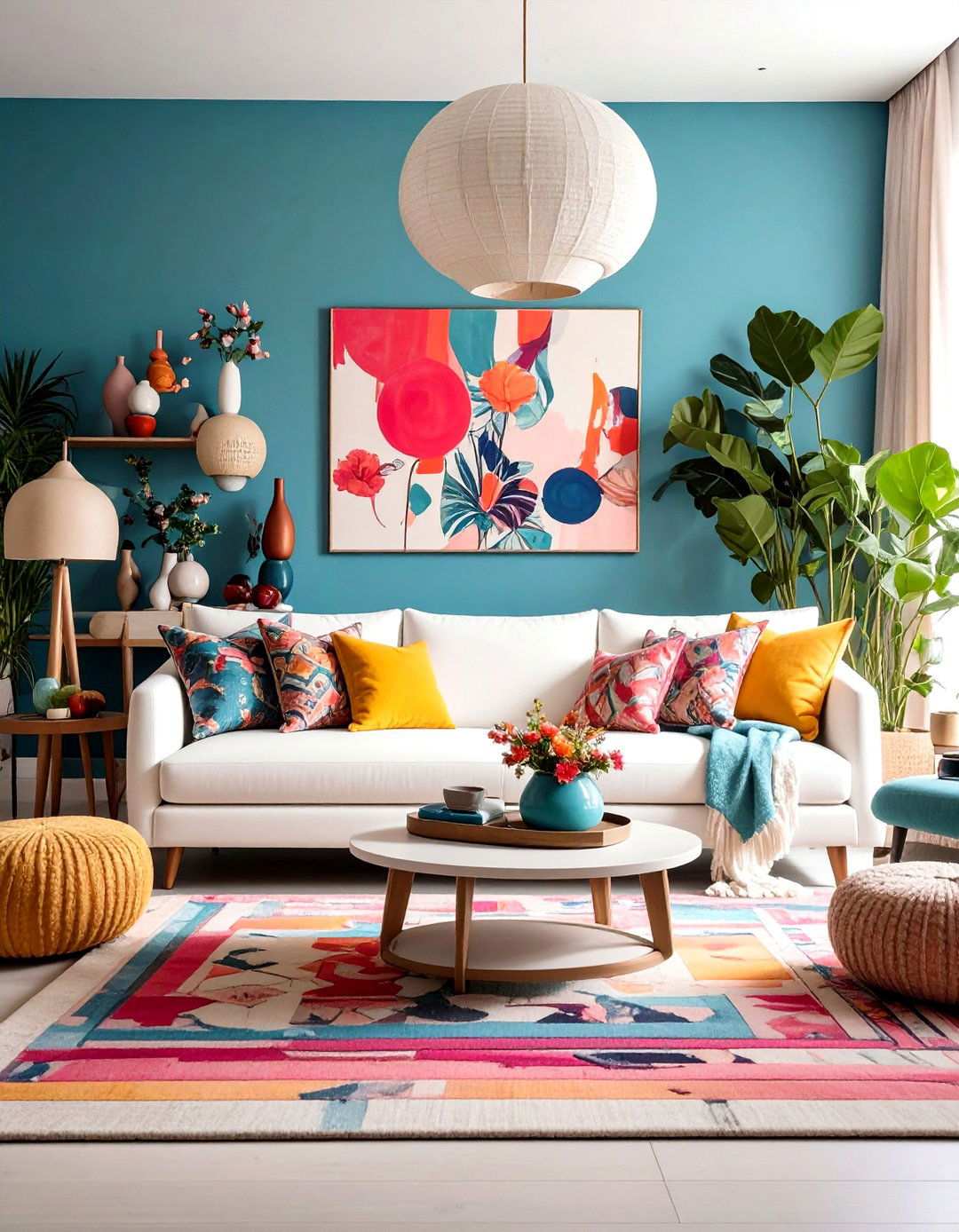 Eclectic Maximalist Expression - 24 White Couch Living Room Ideas