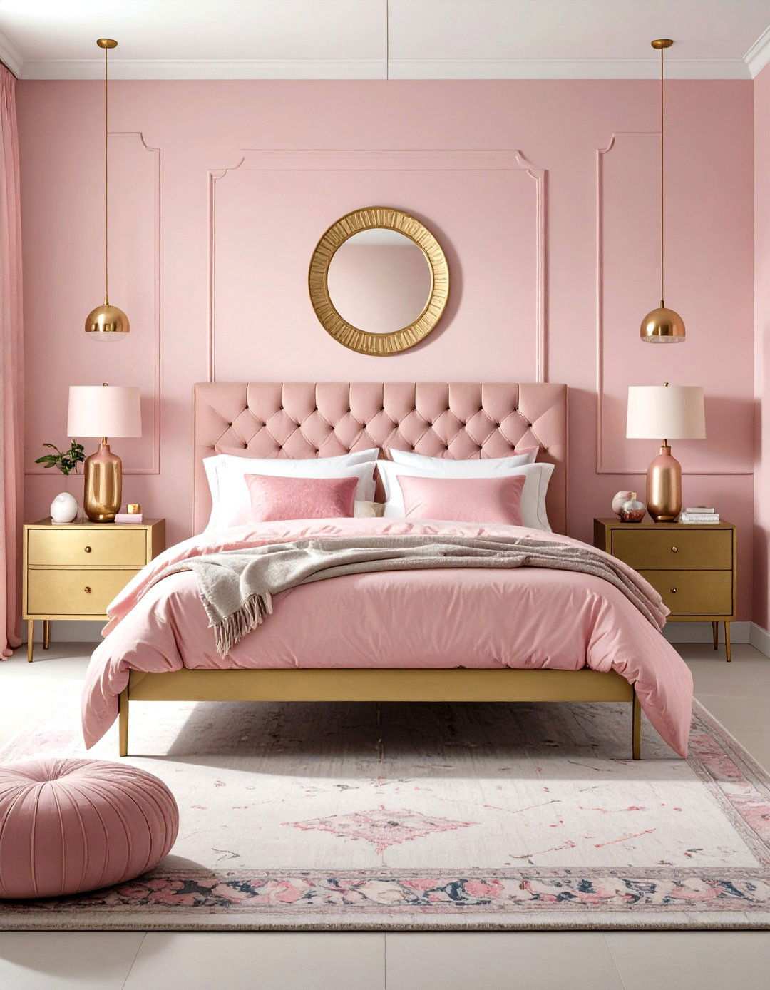 Eclectic Pink White Mix - 24 Pink and White Bedroom Ideas