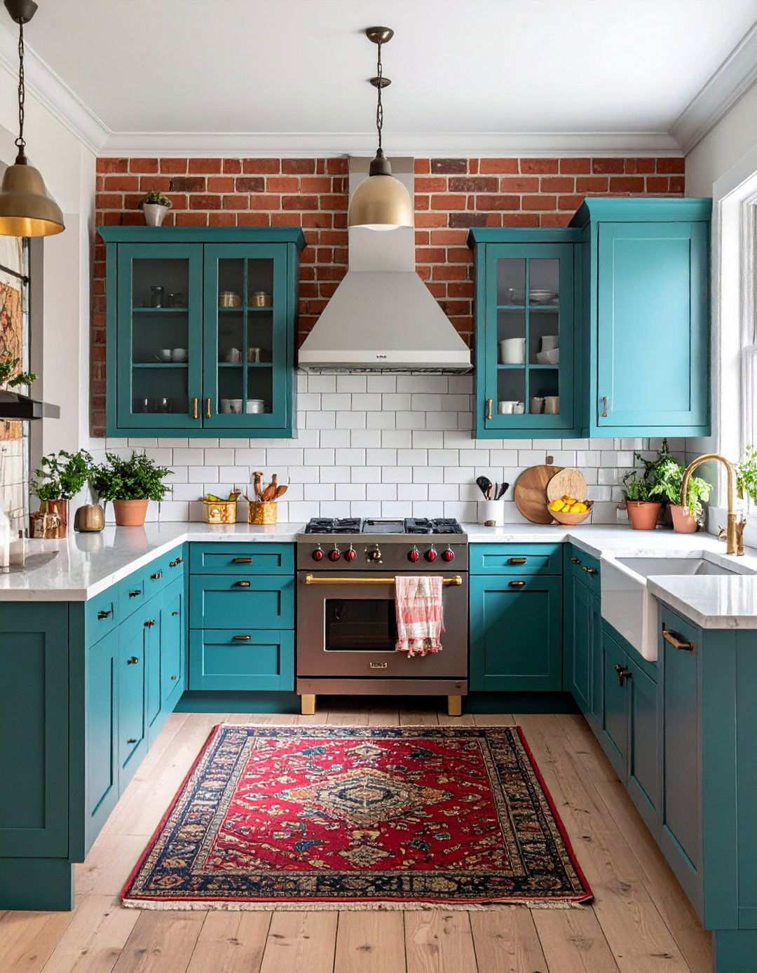 Eclectic Red Brick Kitchen Mix - 24 Red Brick Kitchen Ideas