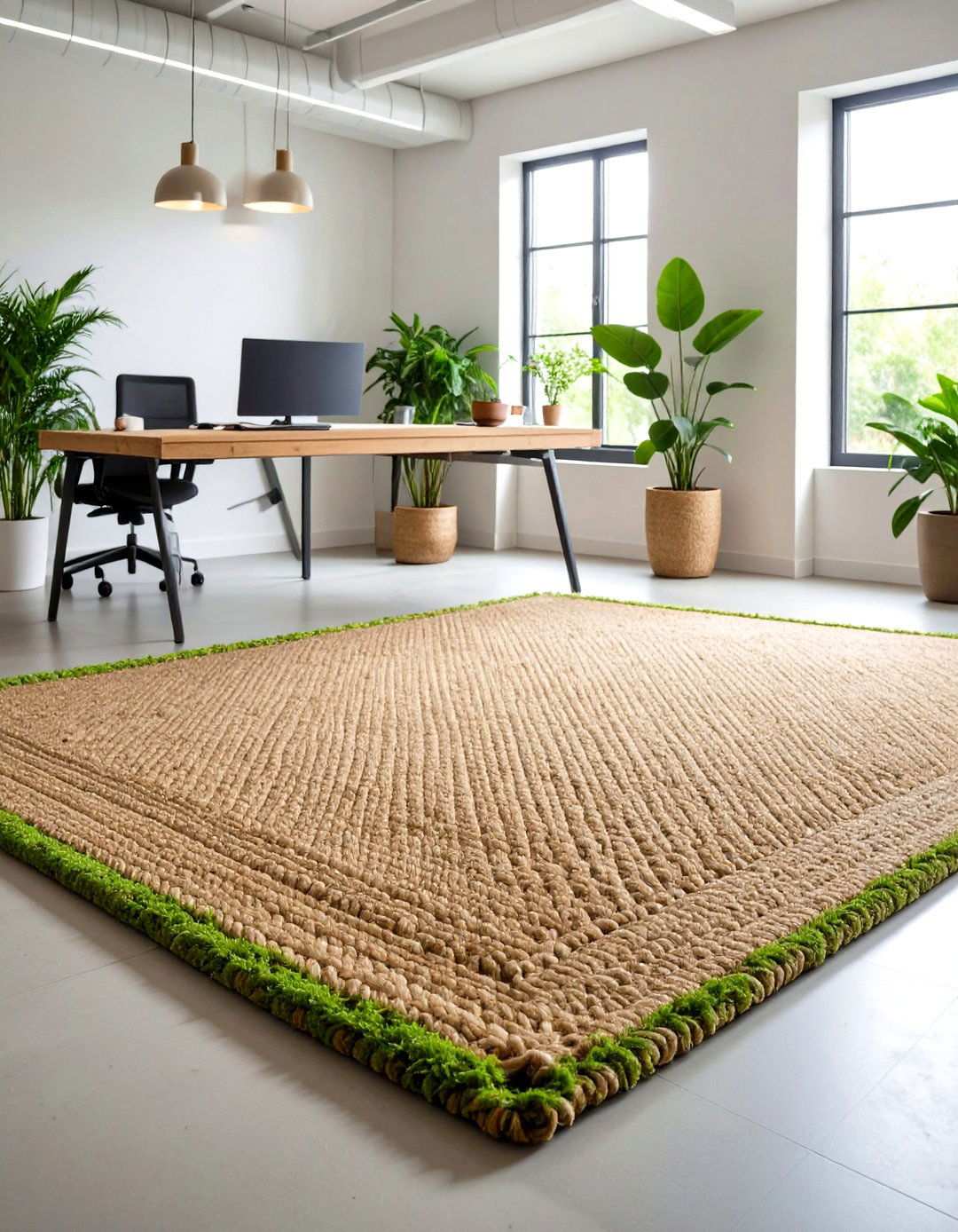 Eco Friendly Jute Office Rugs - 24 Office Rug Ideas