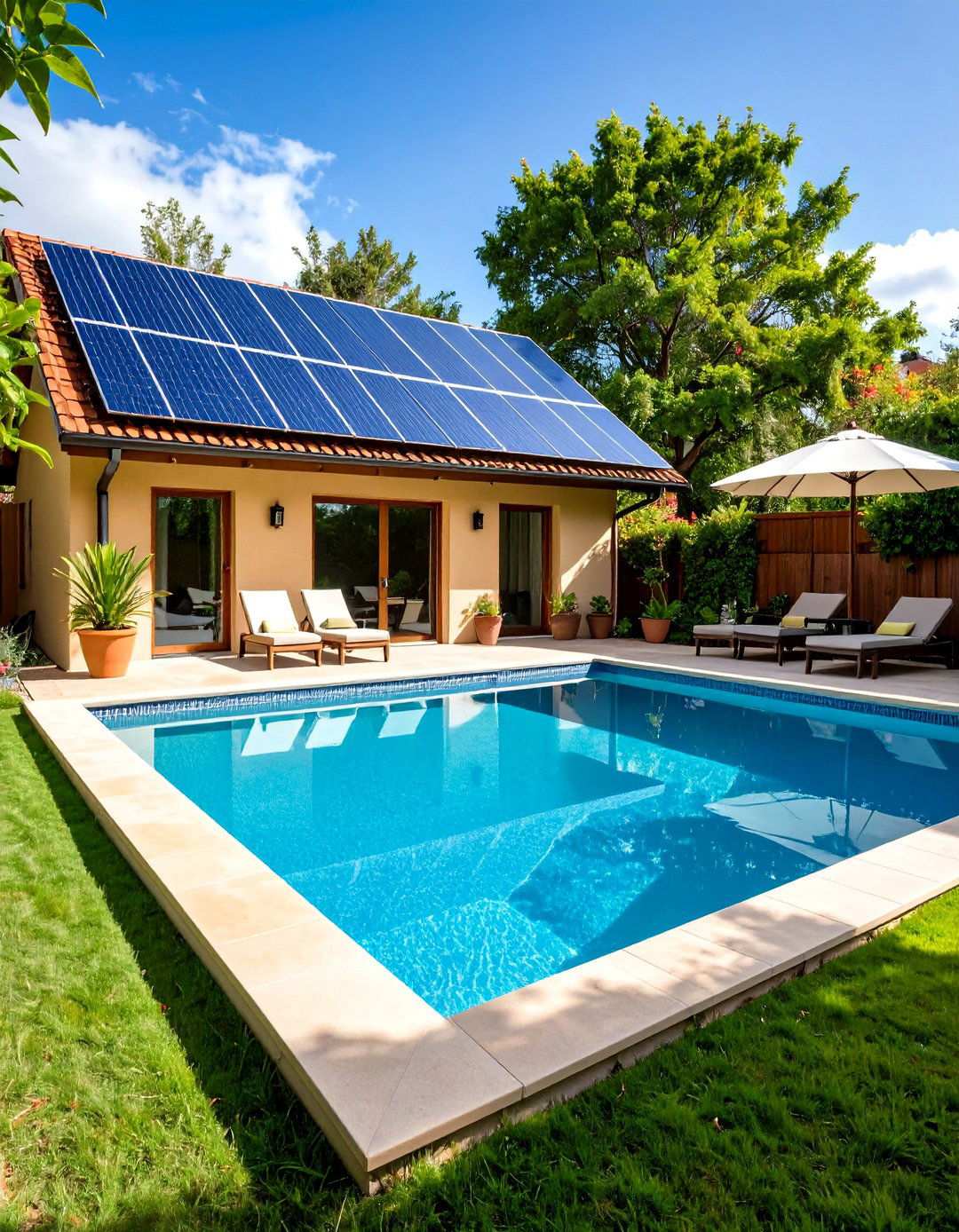Eco Friendly Solar Pool Design - 24 Semi Inground Pool Ideas