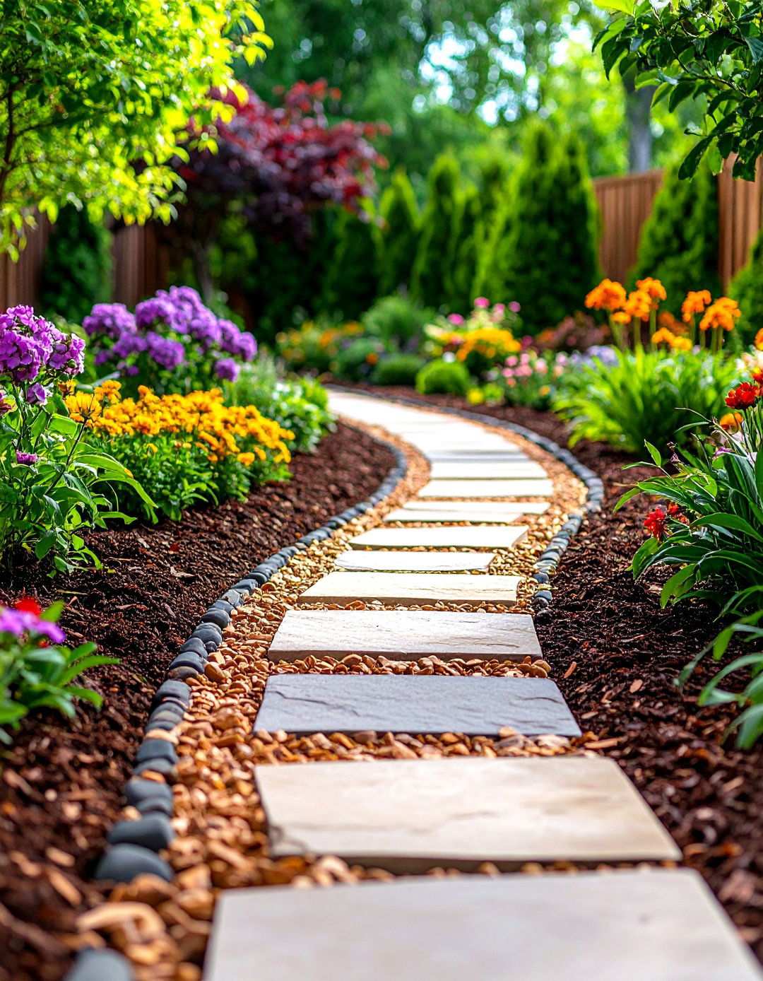 Edged Mulch Pathway Corridors - 24 Mulch Pathway Ideas