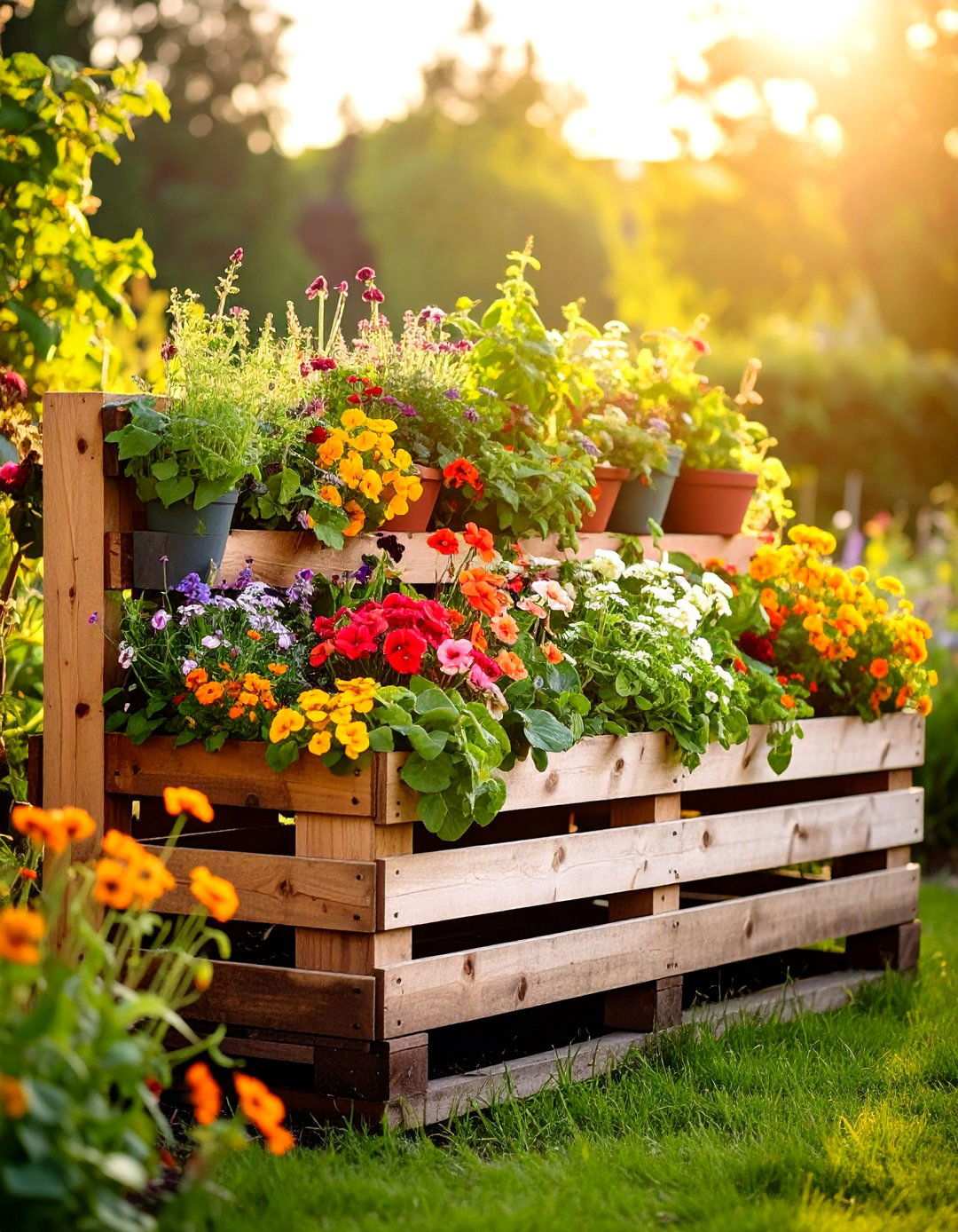 Edible Flower Vertical Garden - 24 Vertical Pallet Garden Ideas