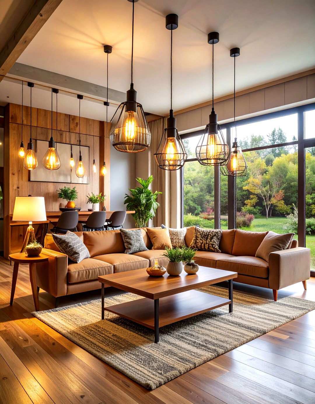 Edison Bulb Lighting with Exposed Fixtures - 24 One Room Cabin Interior Design Ideas