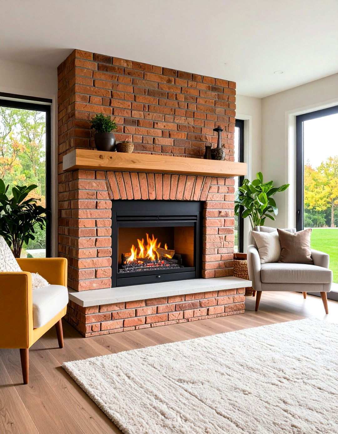 Electric Fireplace Surround Design - 24 Rustic Living Room With a Brick Fireplace Ideas