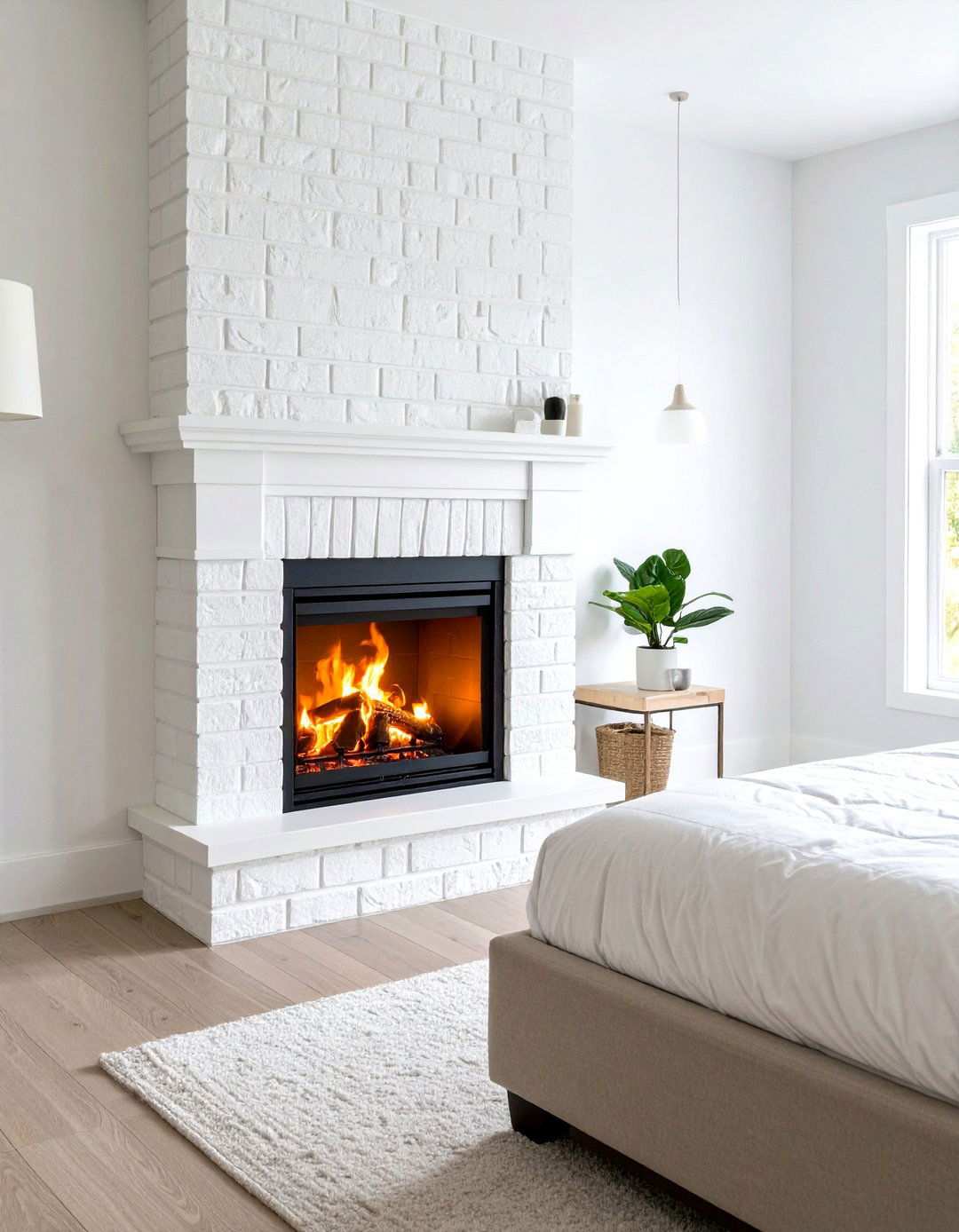 Electric White Brick Fireplace Insert - 24 White Brick Fireplace Ideas
