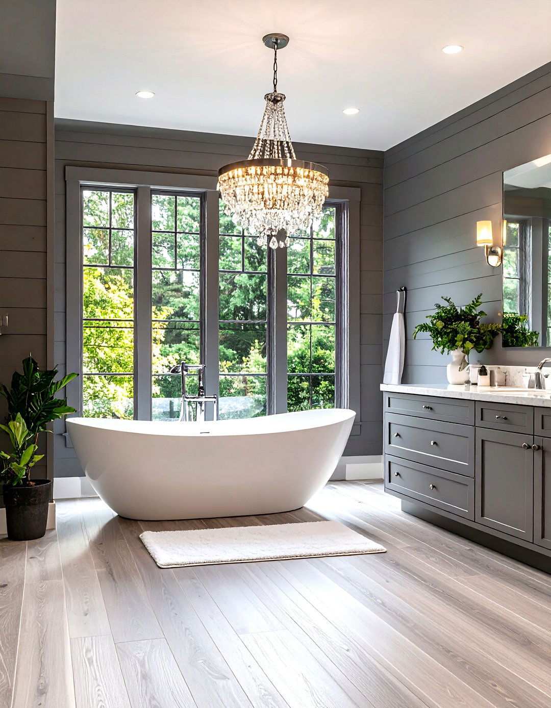 Elegant Gray Shiplap Bathroom Sanctuary - 24 shiplap bathroom ideas