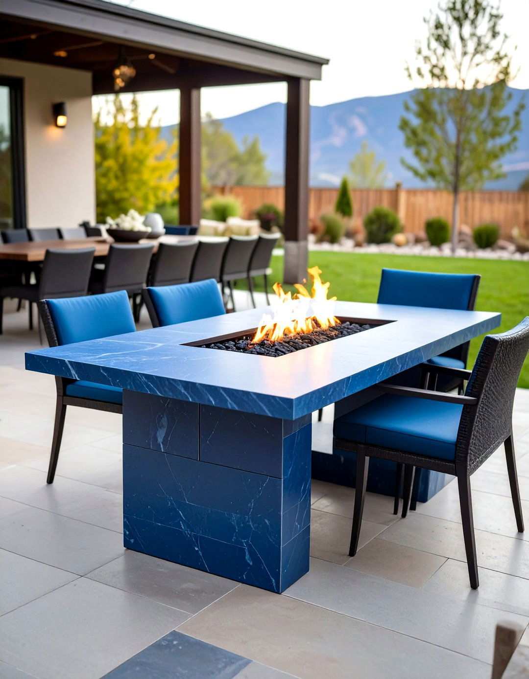 Elevated Bluestone Fire Table - 24 Stone Fire Pit Ideas