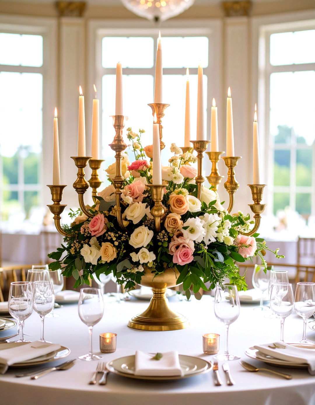 Elevated Candelabra Centerpieces - 24 Wedding Decoration Ideas