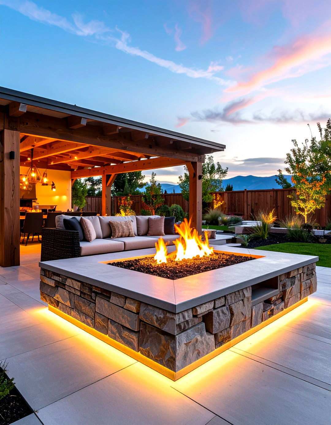 Elevated Platform Fire Pit - 24 Wood Burning Fire Pit Ideas