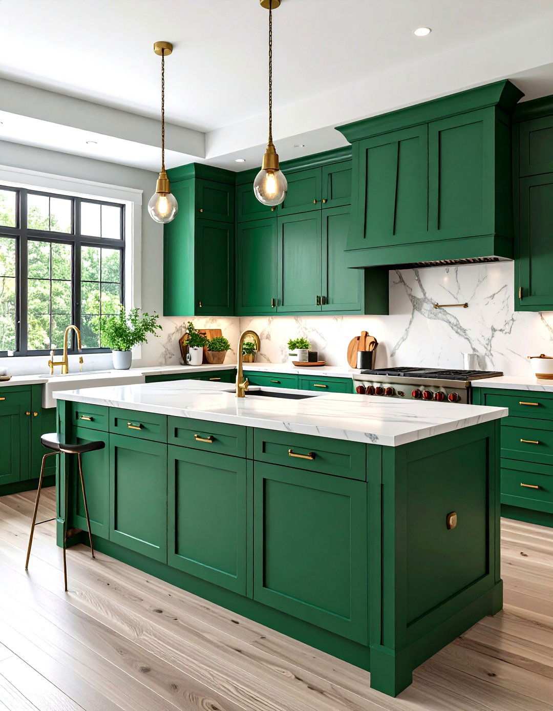 Emerald Green Bold Statement Design - 24 Shiplap Kitchen Island Ideas