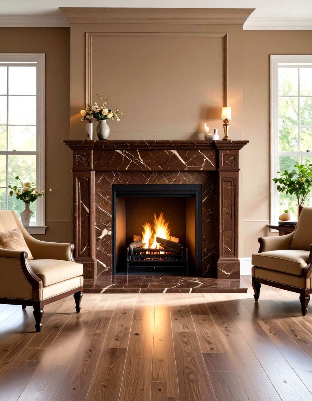 Emperador Dark Brown Marble - 24 Marble Fireplace Ideas
