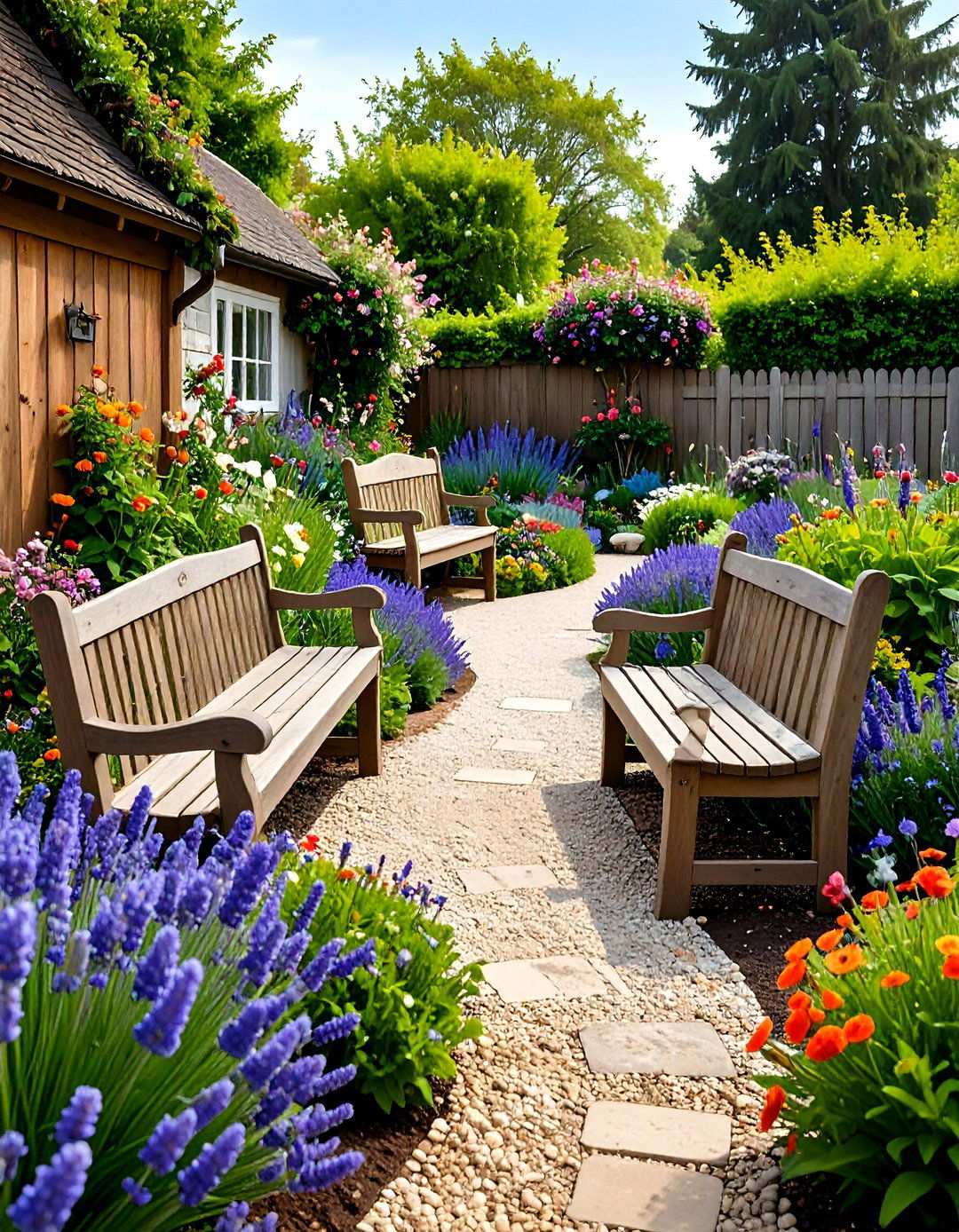English Cottage Garden L Shaped Haven - 24 L Shaped Backyard Ideas