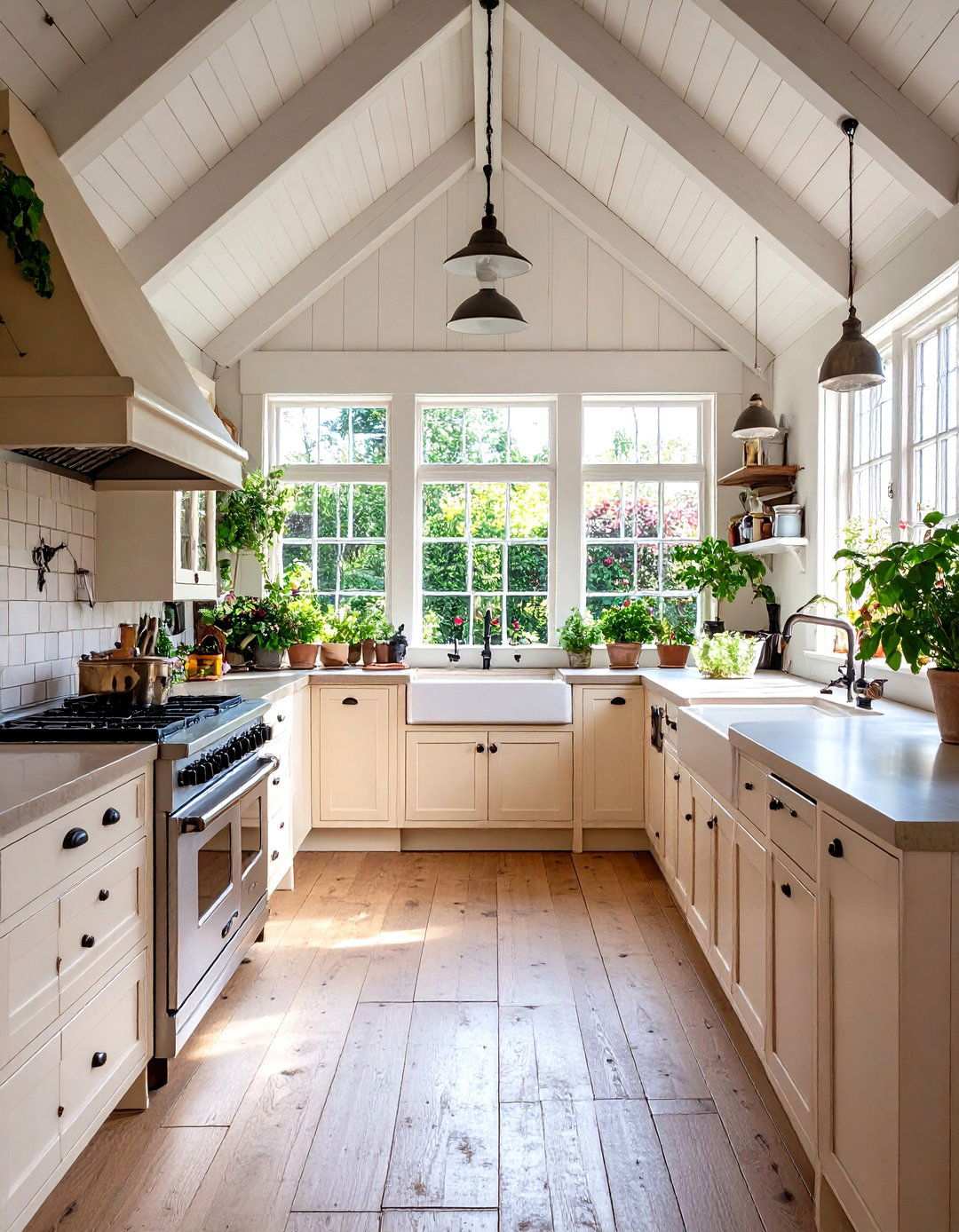 English Cottage Vaulted Kitchen - 24 Vaulted Ceiling Kitchen Ideas