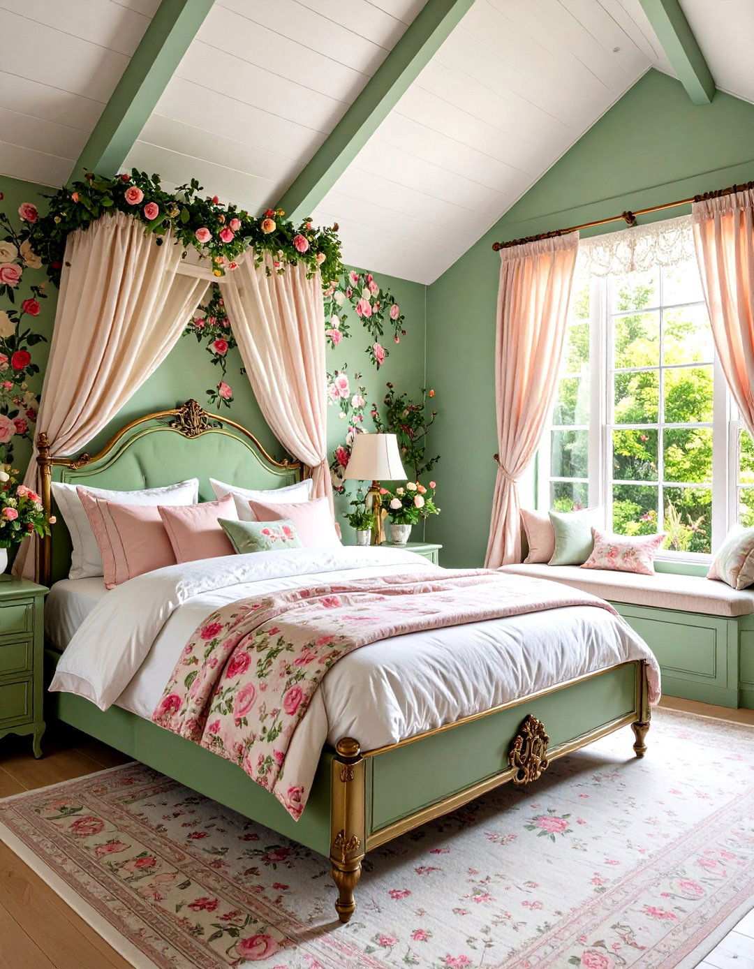 English Country Garden Theme - 24 Low Sloped Ceiling Bedroom Ideas