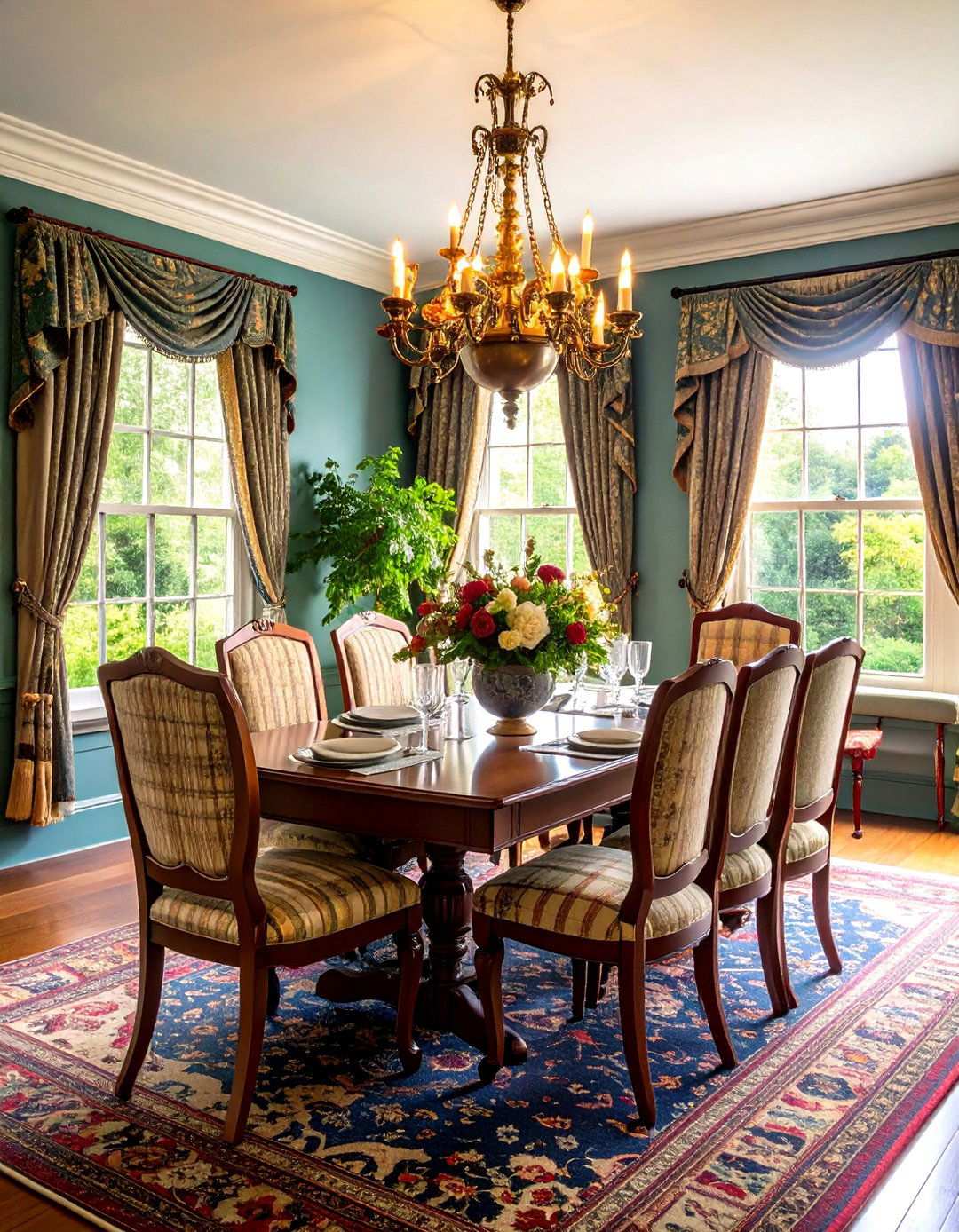 English Country Manor Dining Room with Traditional Elements - 24 Vintage Dining Room Ideas