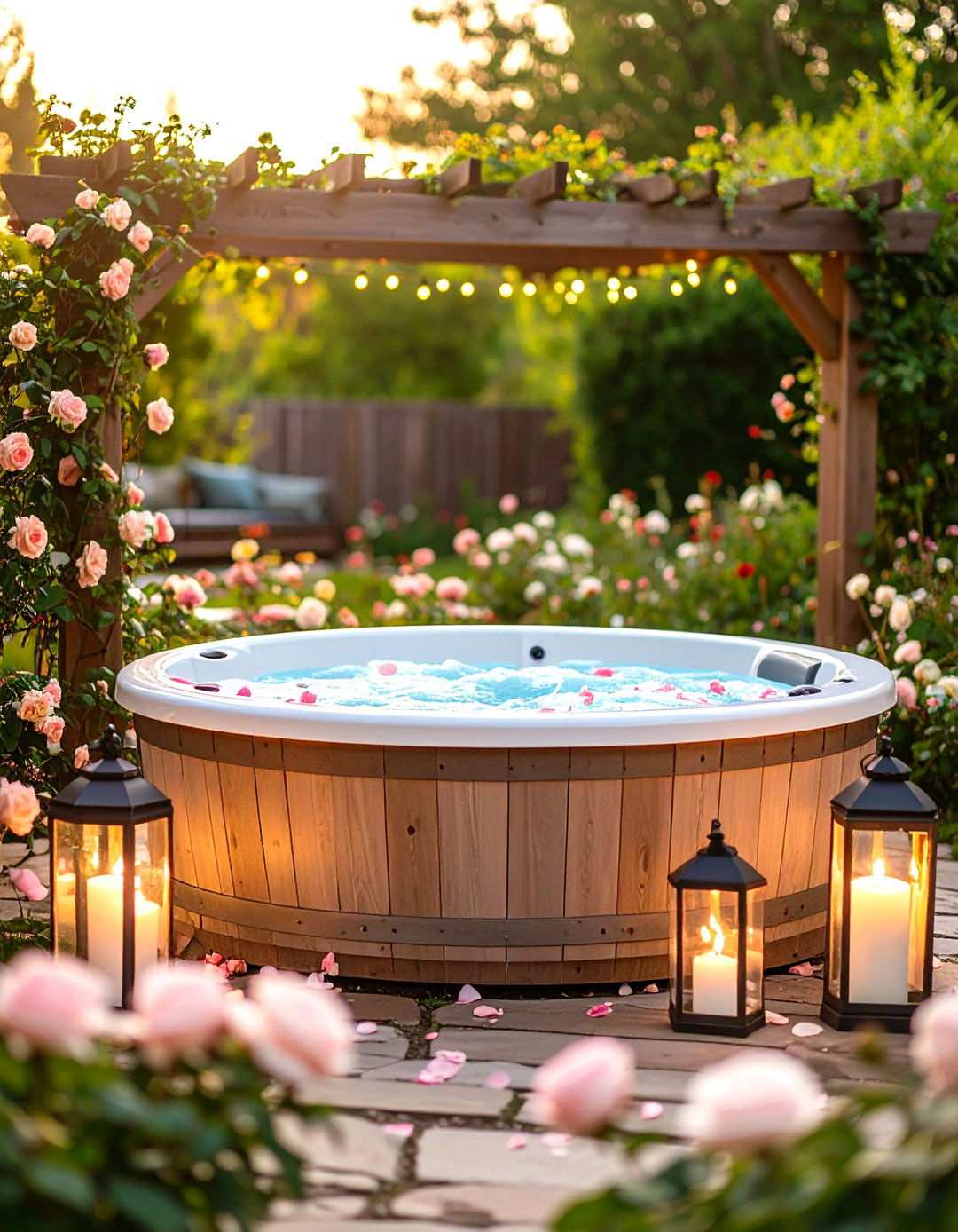 English Garden Romance Theme - 24 Hot Tub Decor Ideas
