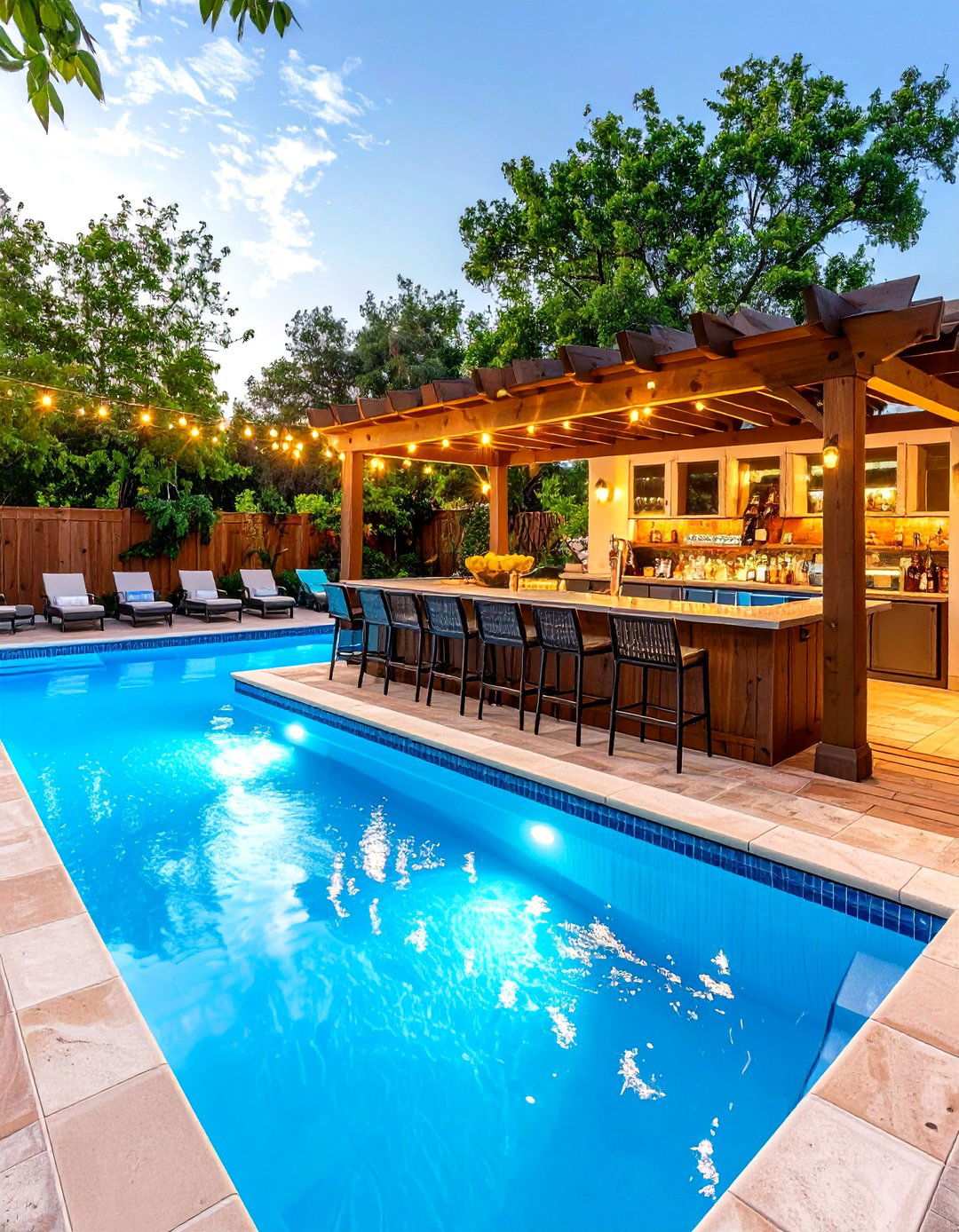 Entertainment Bar Pool Design - 24 Semi Inground Pool Ideas