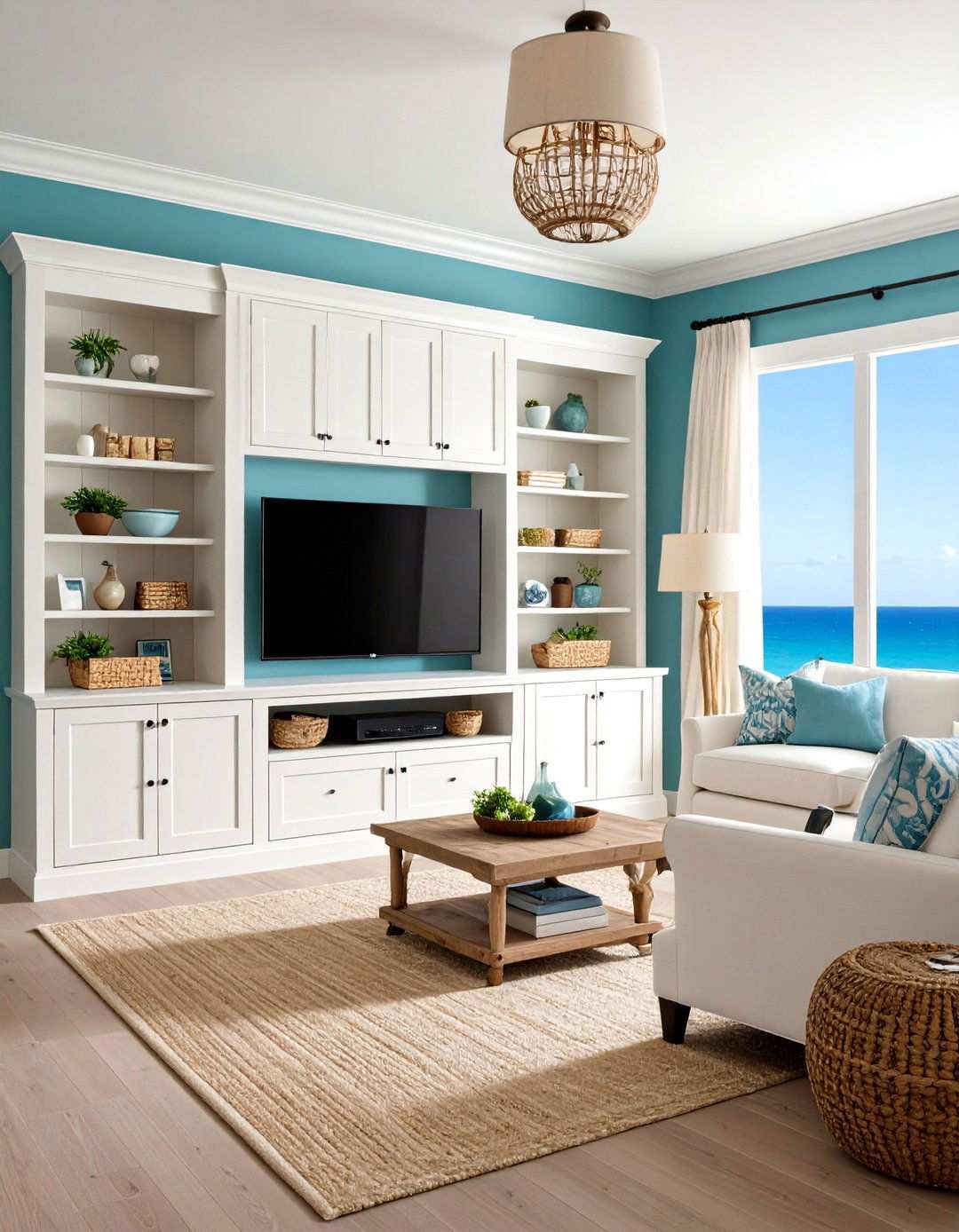 Entertainment Center Design Integration - 24 Hamptons Living Room Ideas
