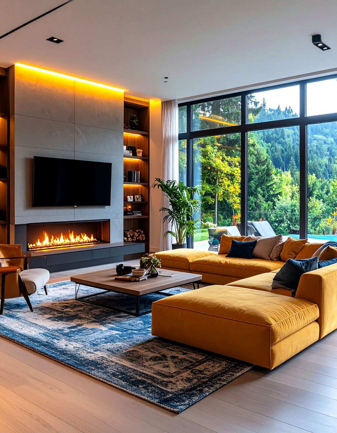 Entertainment Center Integration - 24 Living Room Ideas With Sectionals and Fireplace