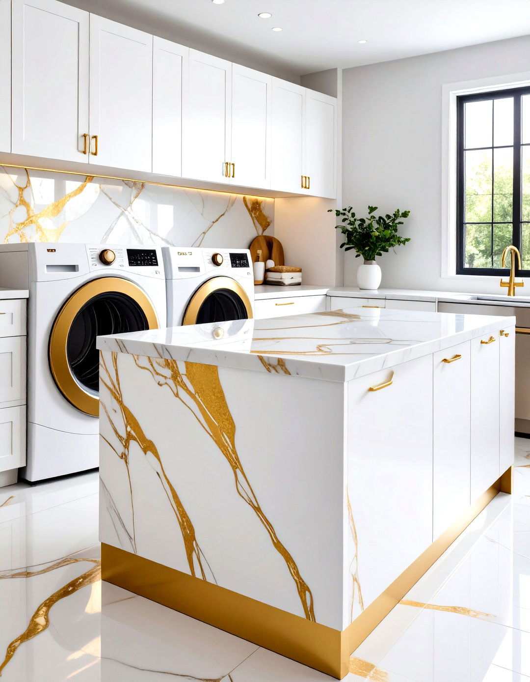 Epoxy Resin Artistic Countertop - 24 Laundry Room Countertop Ideas