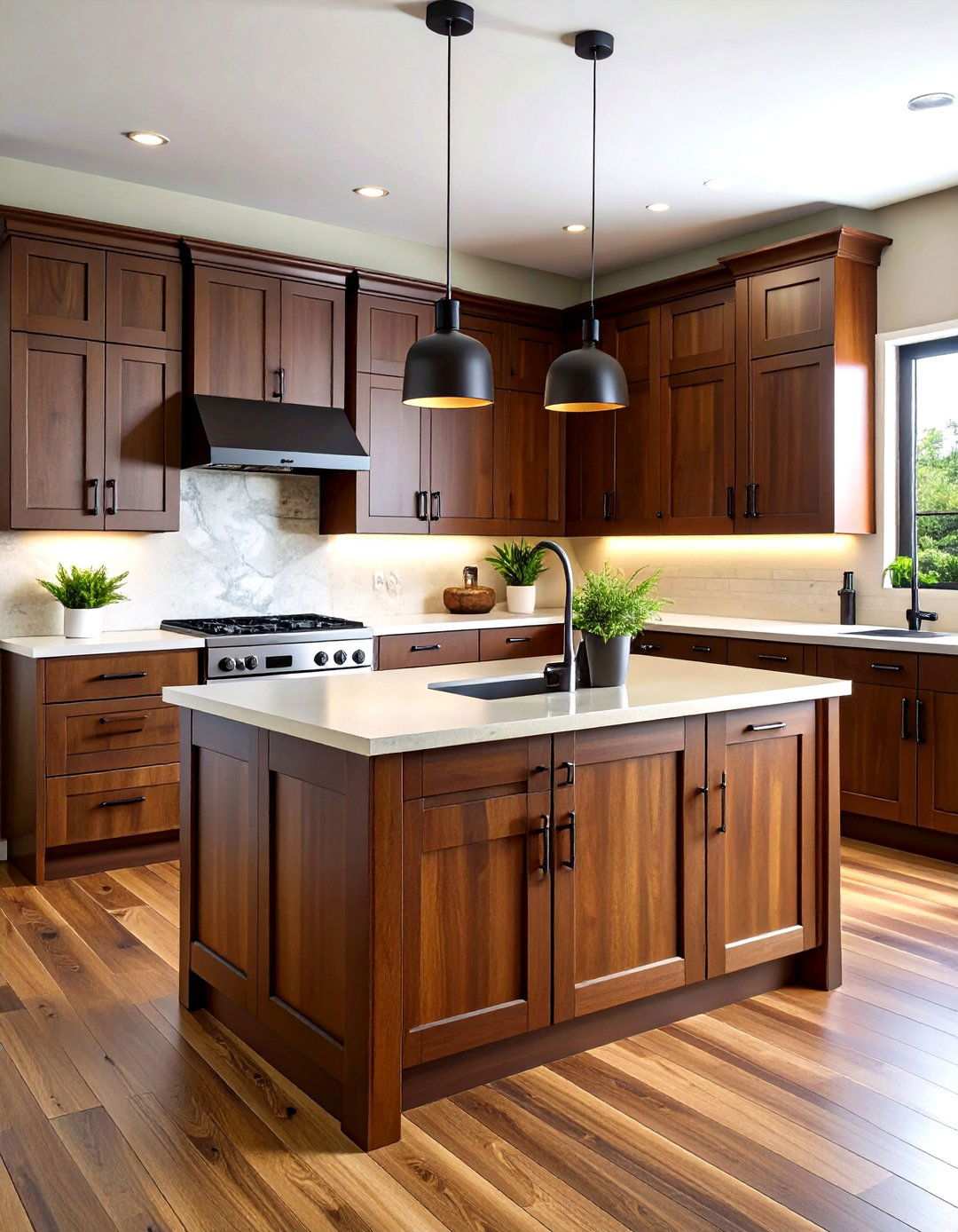 Espresso Stained Maple Cabinets with Dark Hardware - 24 Maple Kitchen Cabinets Ideas