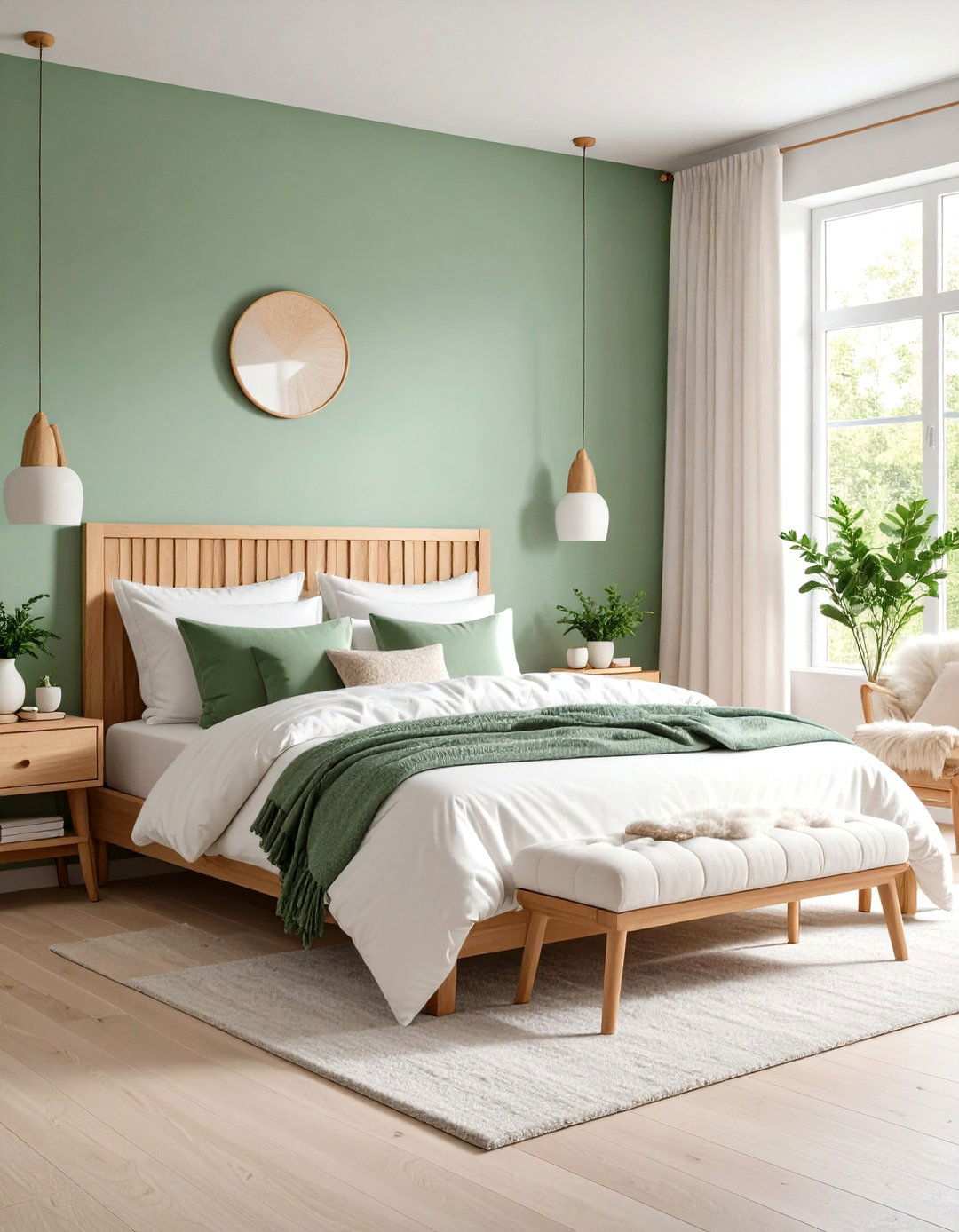 Eucalyptus Green Scandinavian Bedroom - 24 Light Green Bedroom Ideas