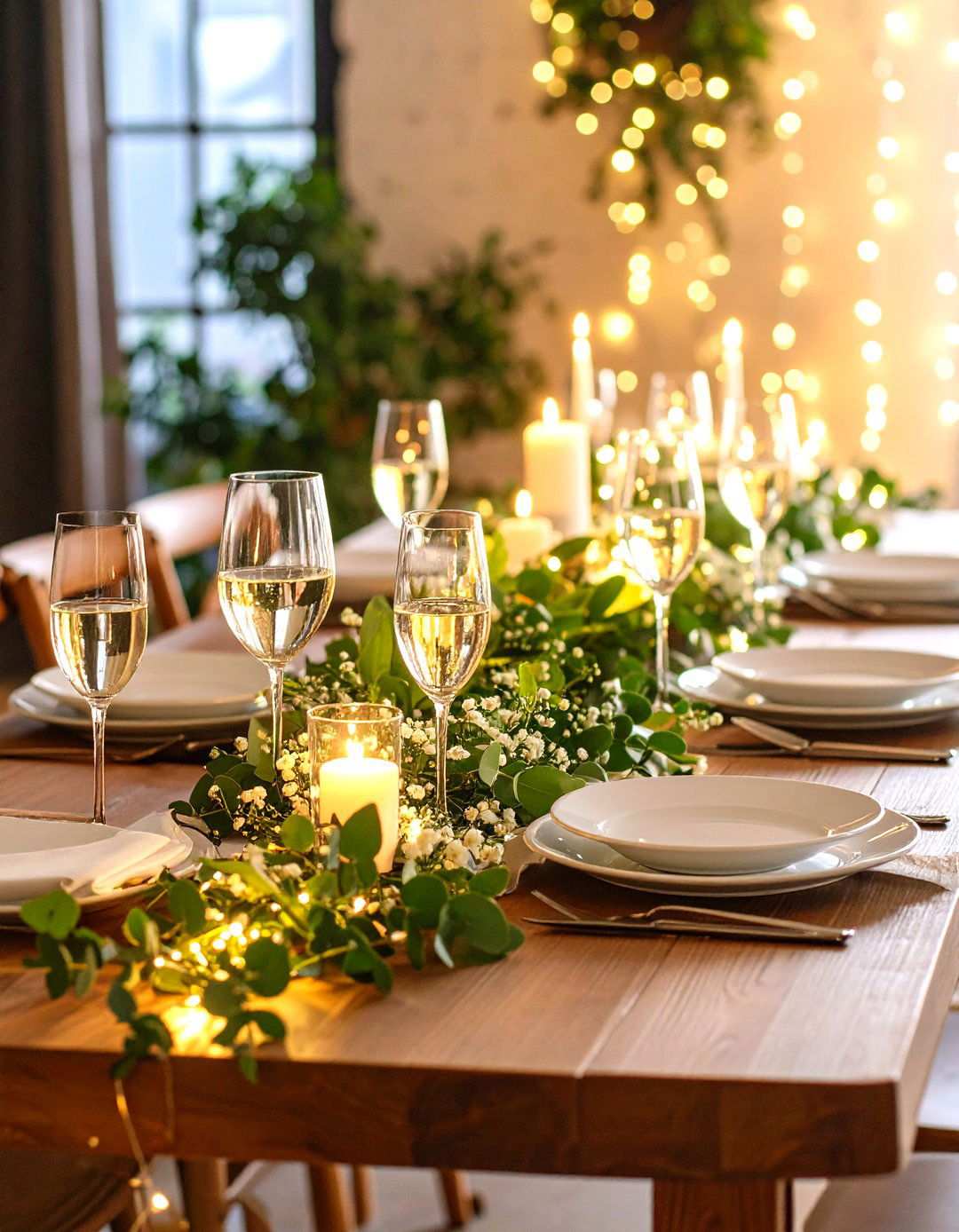 Eucalyptus Greenery Garland - 24 thanksgiving table decor ideas
