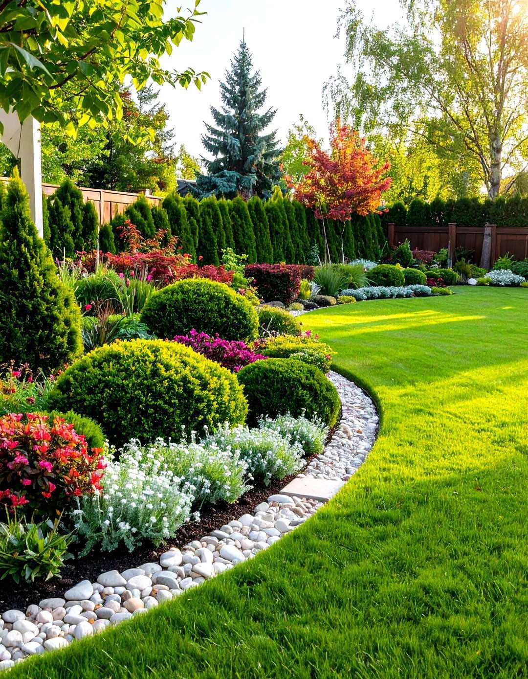 Evergreen Shrub Foundation Border - 24 Low Maintenance Garden Border Ideas